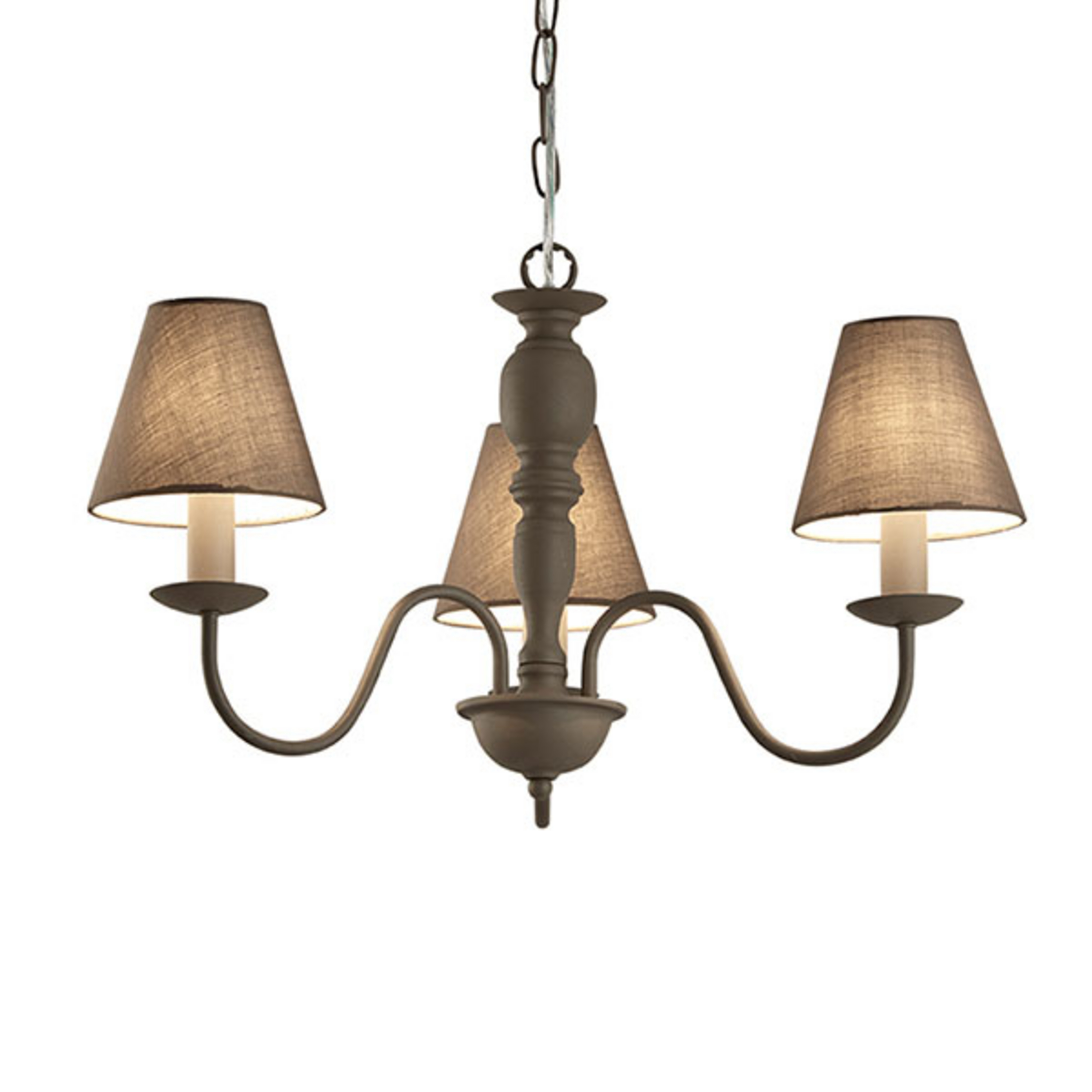 Kronleuchter Fatima, grau, dreiflammig