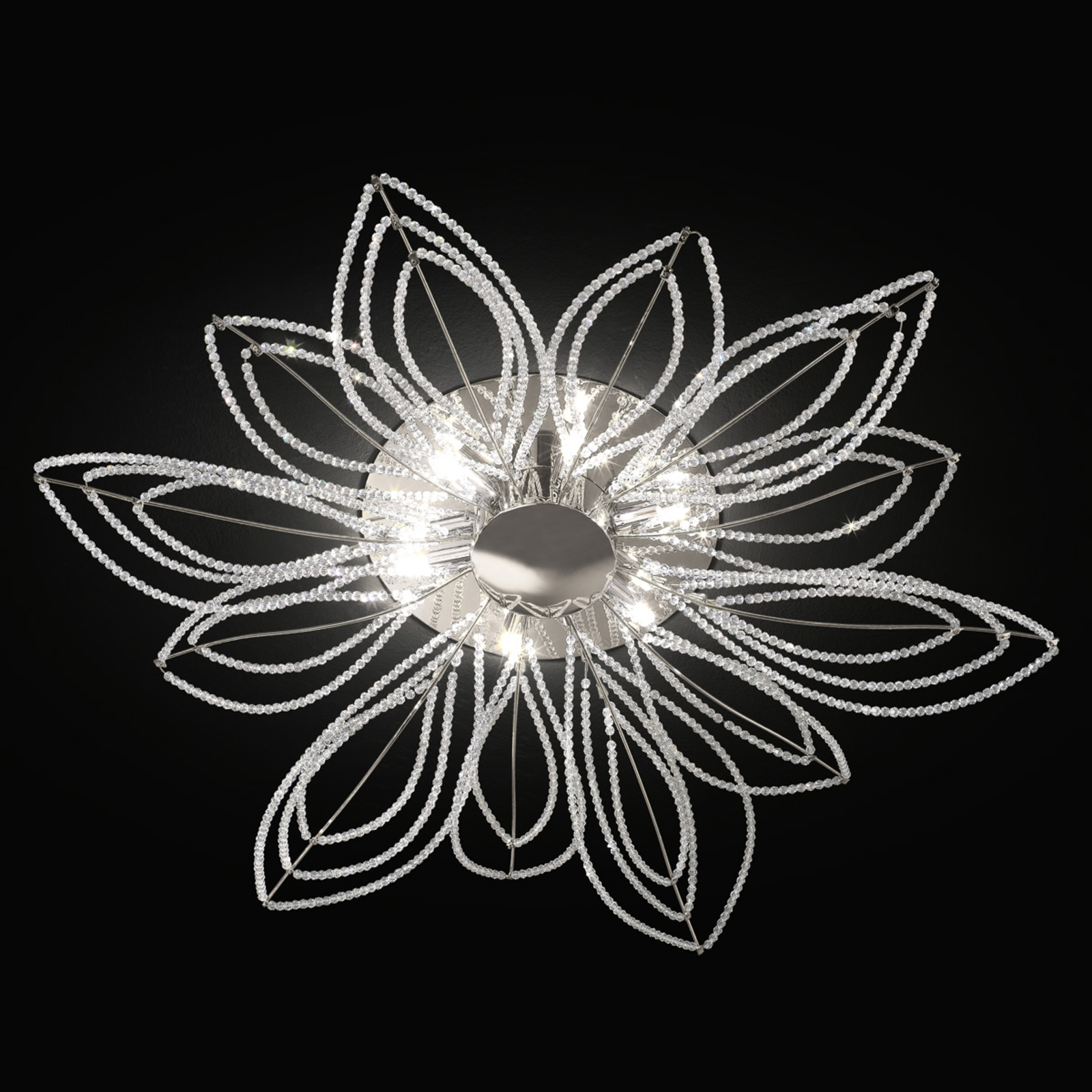 Taklampa Girasole i blomform, 70 cm