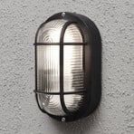 Außenwandlampe Elmas oval, schwarz