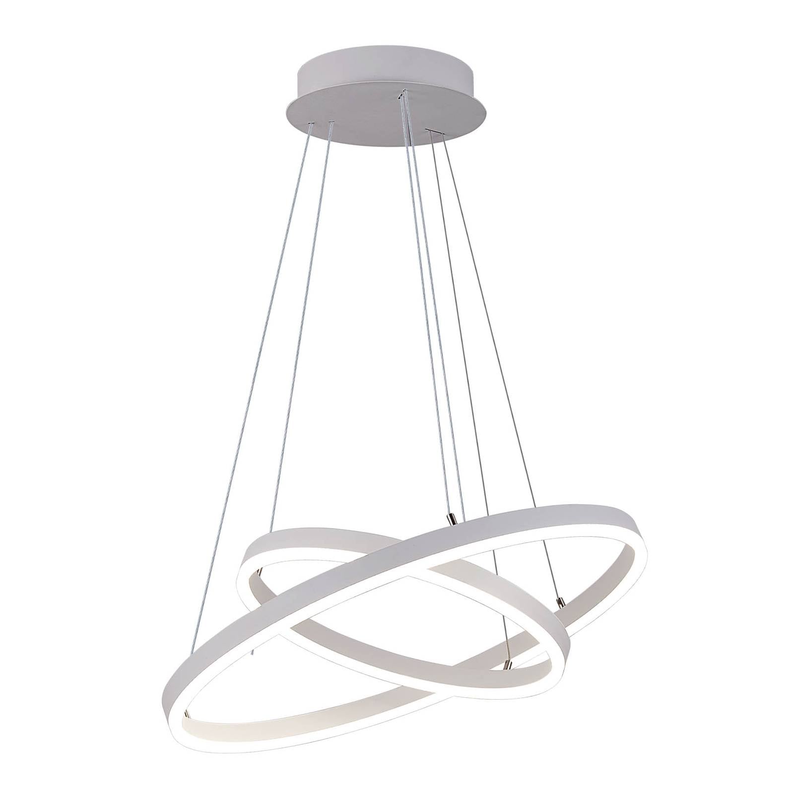 Arcchio Albiona LED-hänglampa, vit, 2 ringar