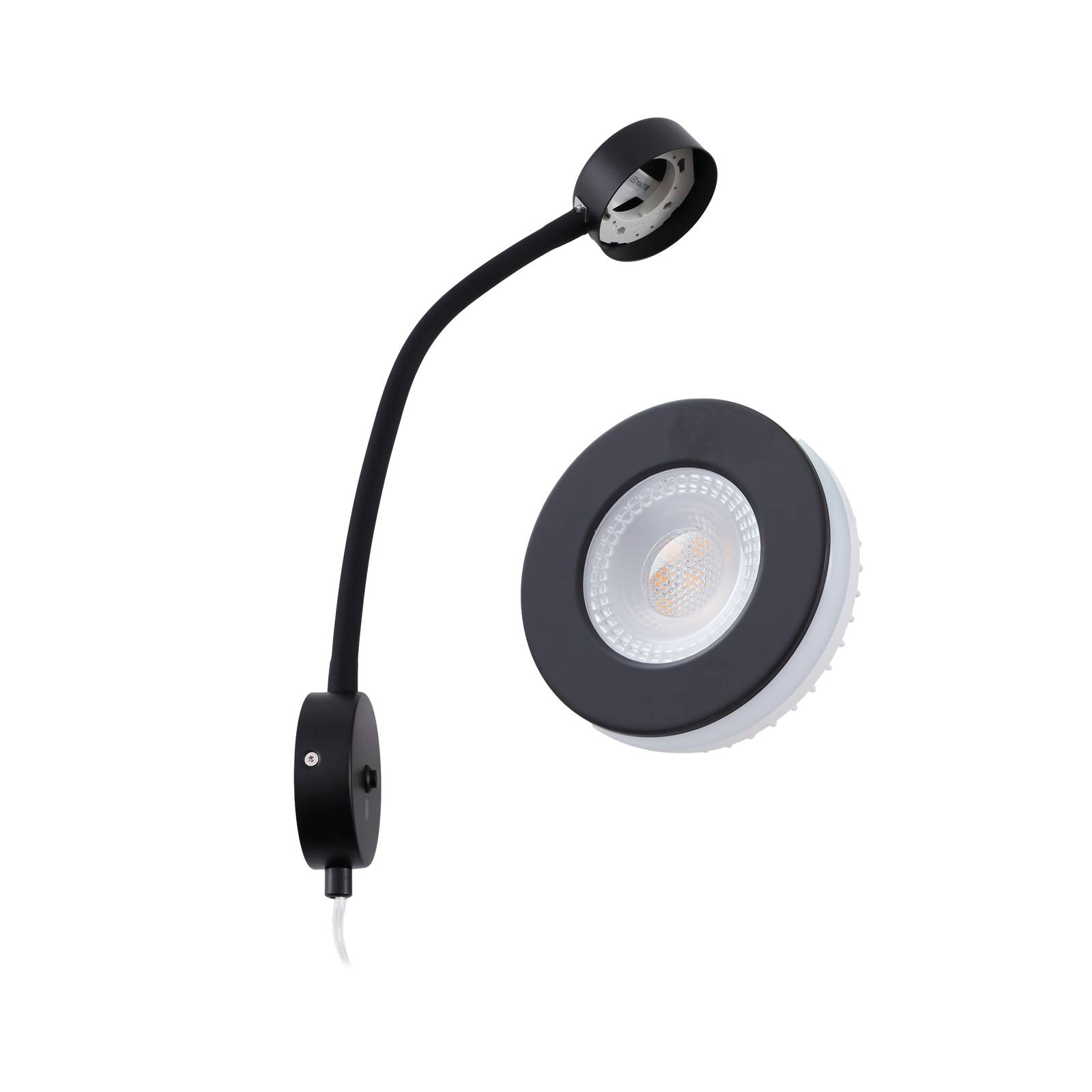 Lindby Applique murale Jyla, noir, GX53, 4.000 K, bras flexible