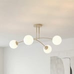 Pregos ceiling light, beige, Ø 60 cm, 4-bulb, metal/glass