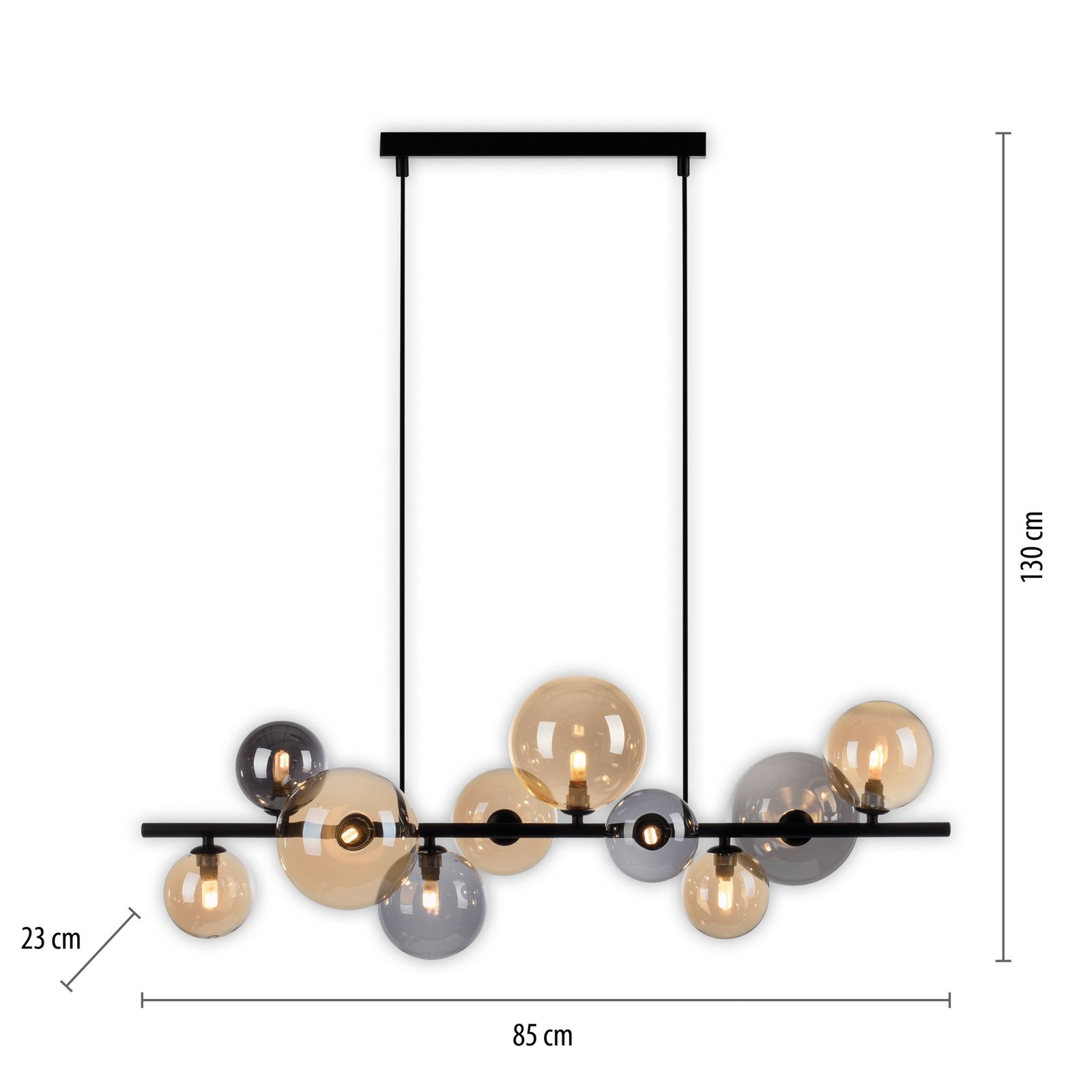 Paul Neuhaus Popsicle hanglamp, glas, 85 cm lang, G9