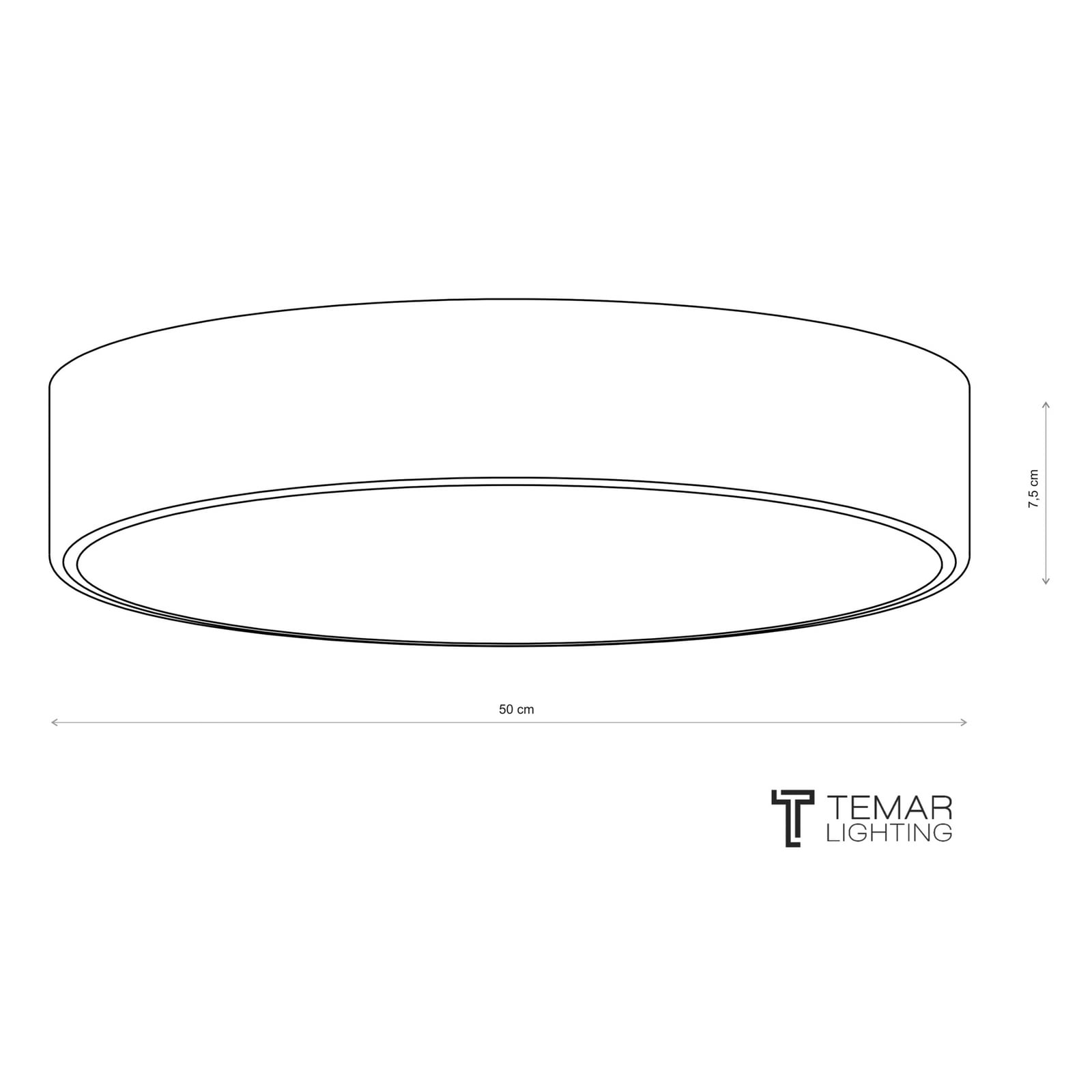 Loftlampe Cleo 500, Ø 50 cm grå Loftlampe Cleo 500, Ø 50 cm grå