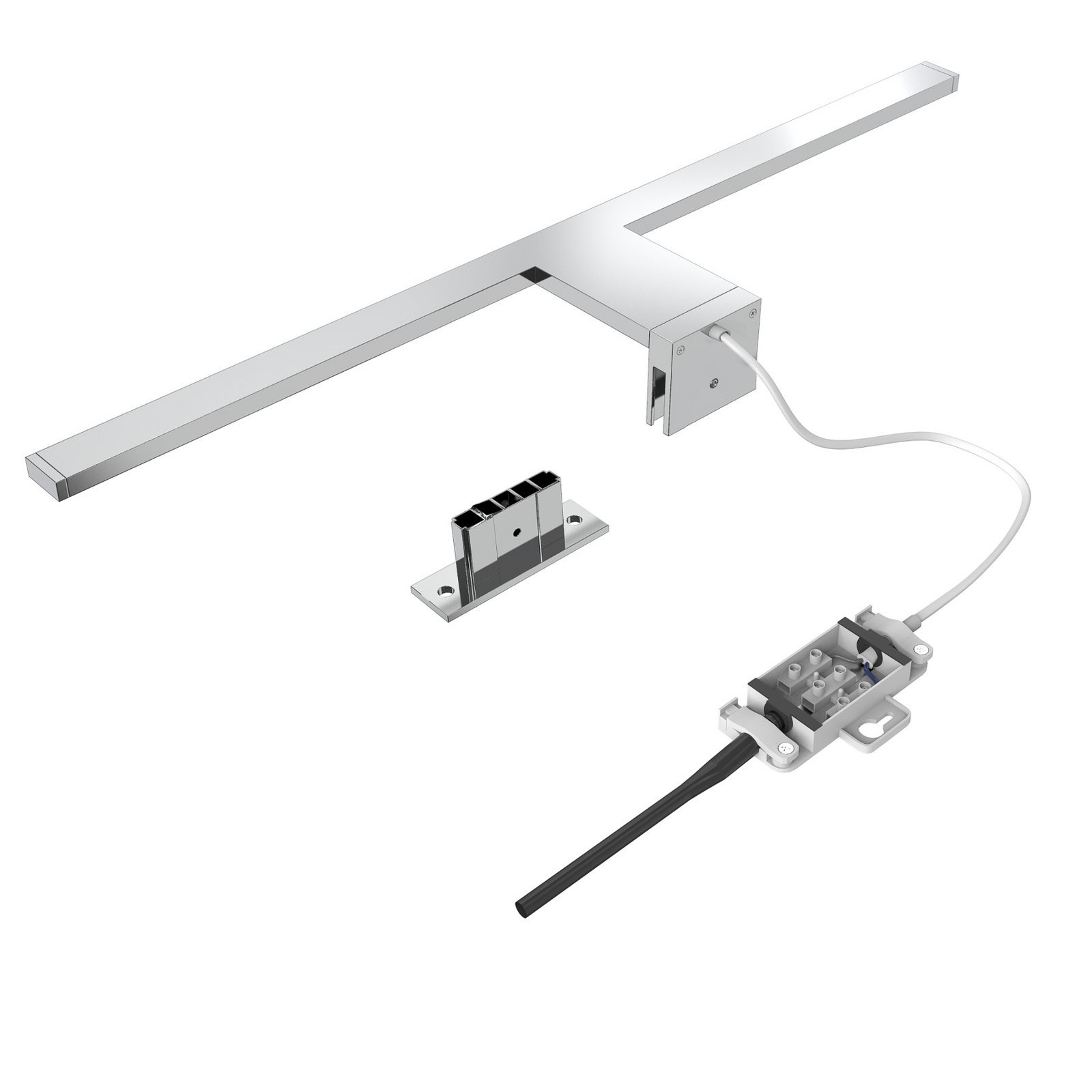 LED-ogledalo Mira, širina 60 cm, krom, kovina, 4.000 K LED-ogledalo Mira, širina 60 cm, krom, kovina, 4.000 K