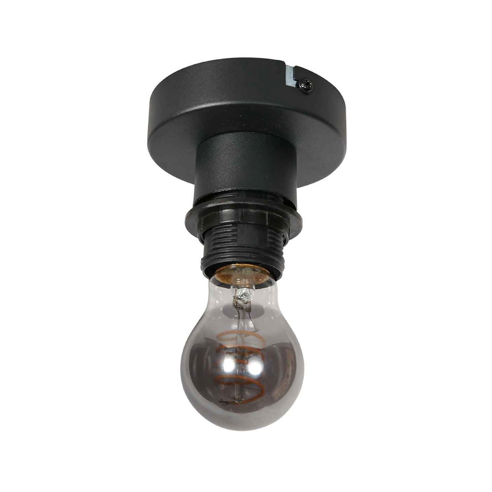 Plafonnier Bloeba, Ø 30 cm noir/ambre, verre