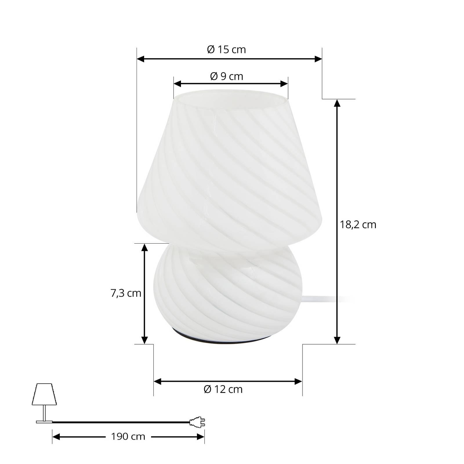 Lampa stołowa Lindby Andriana, żółty/biały, szkło, Ø 15 cm