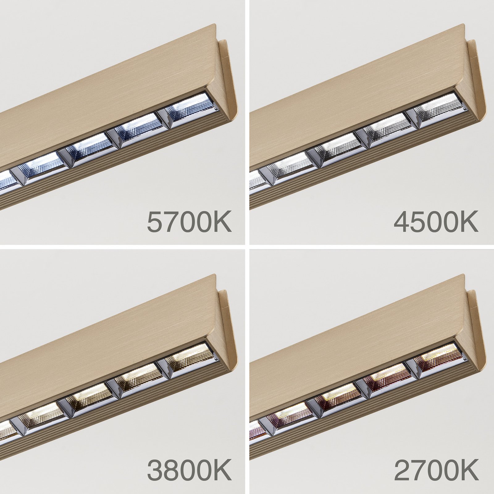 LED rippvalgusti Tara, kuldne, pikkus 120 cm, alumiinium/teras