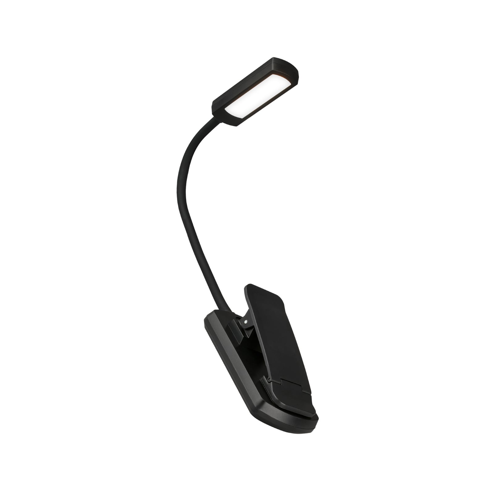 LED-Akku-Klemmleuchte Taru, schwarz, CCT, Touchdimmer