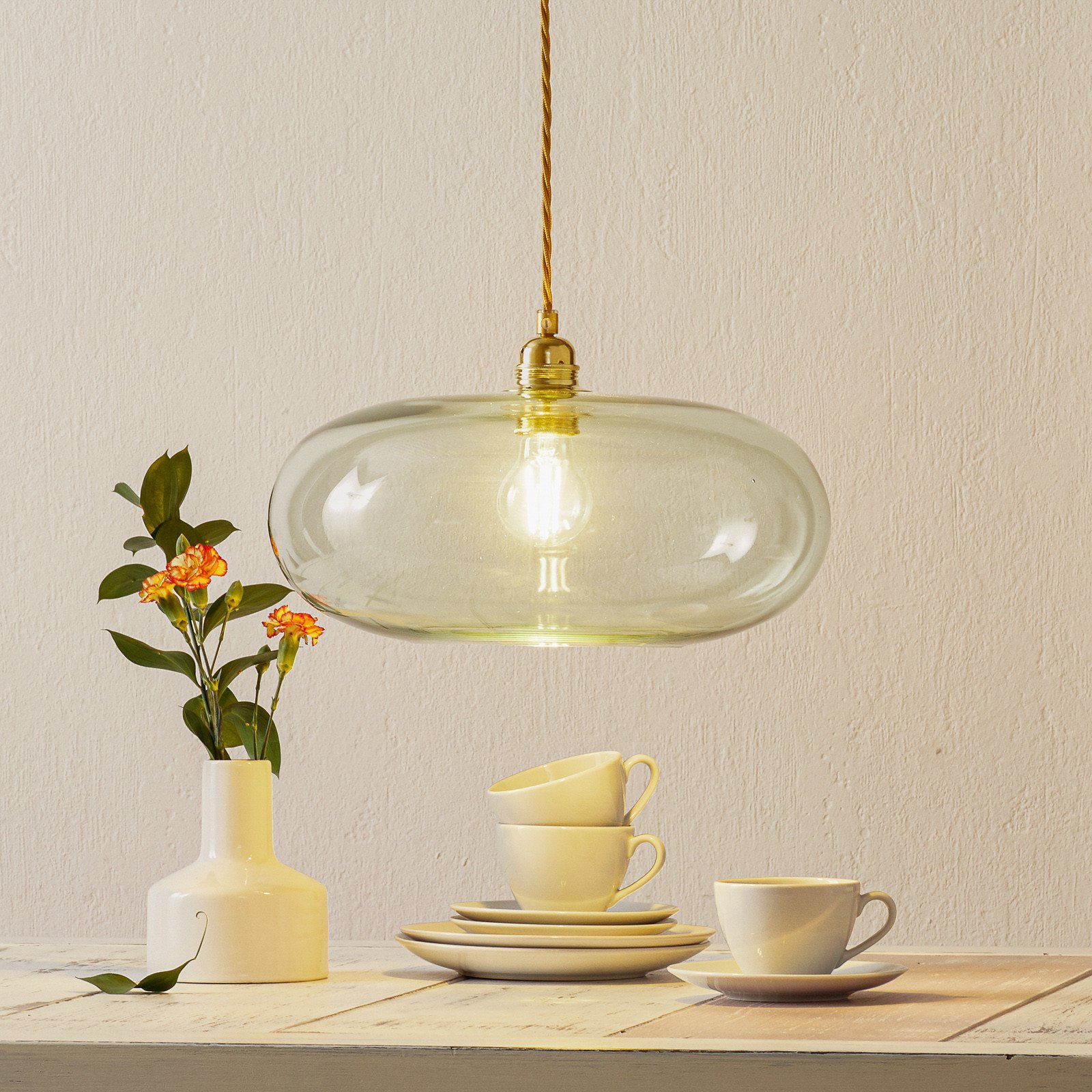 EBB & FLOW Horizon lampă susp. auriu fum Ø 36 cm - Camera de zi / sufragerie - Scandinavă - auriu fumuriu transparent auriu - Sticlă