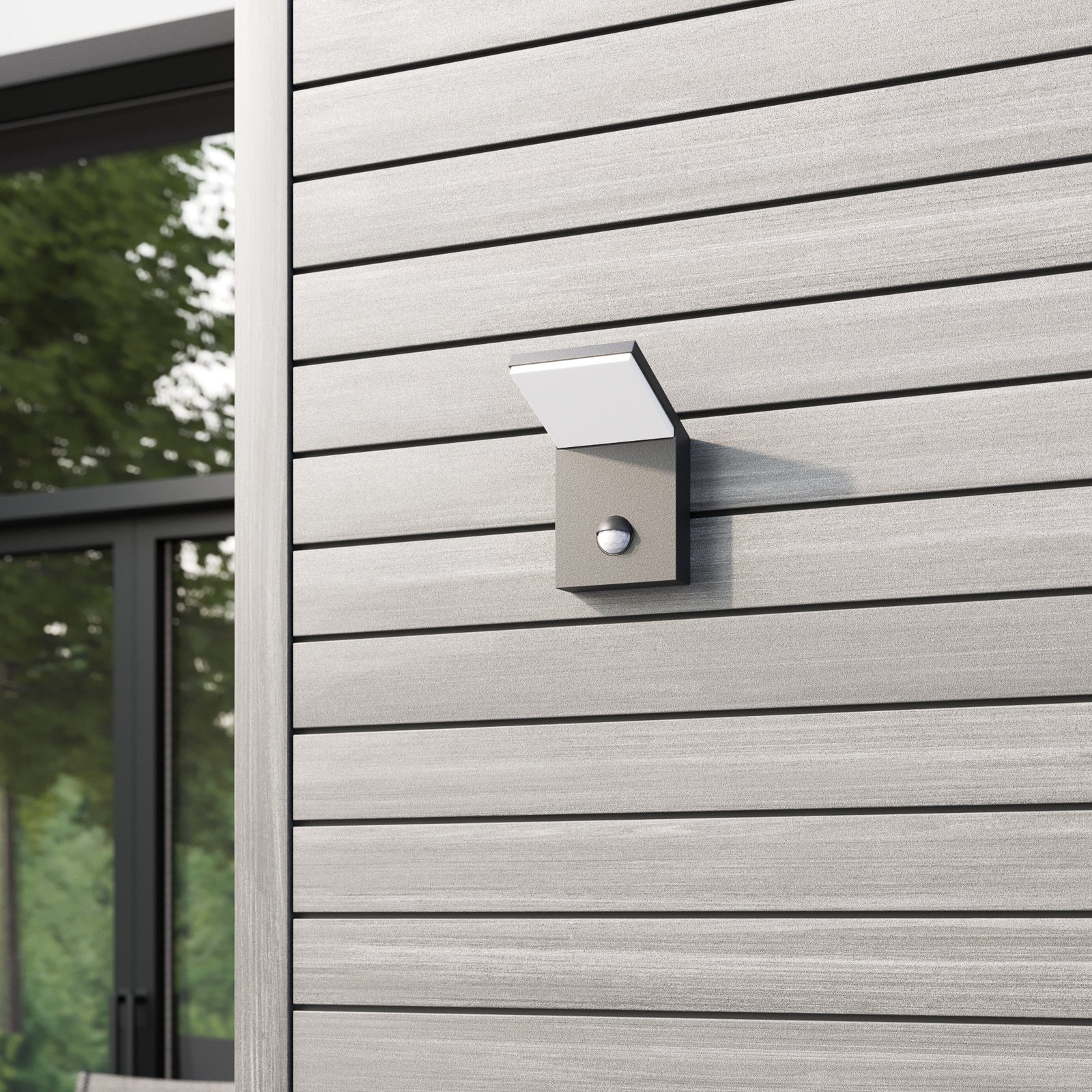 Nevio Outdoor Wall Lamp w/Sensor Graphite - Lucande