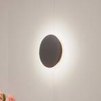 Lindby Peetu LED wall light, slate, round