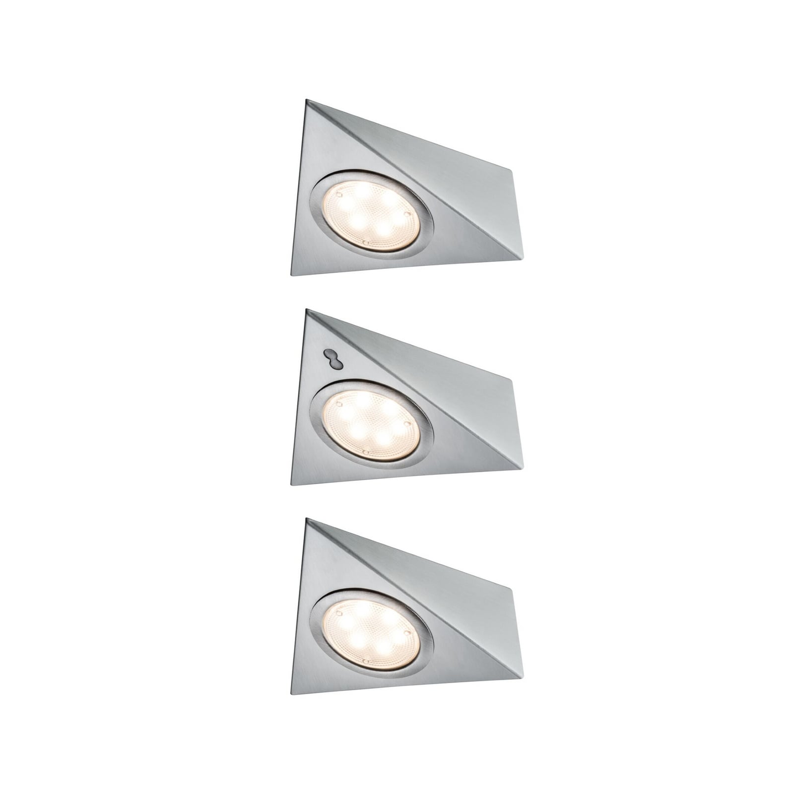 Lampă LED Paulmann pentru dulapuri, model triunghiular, din fier, cu senzor,