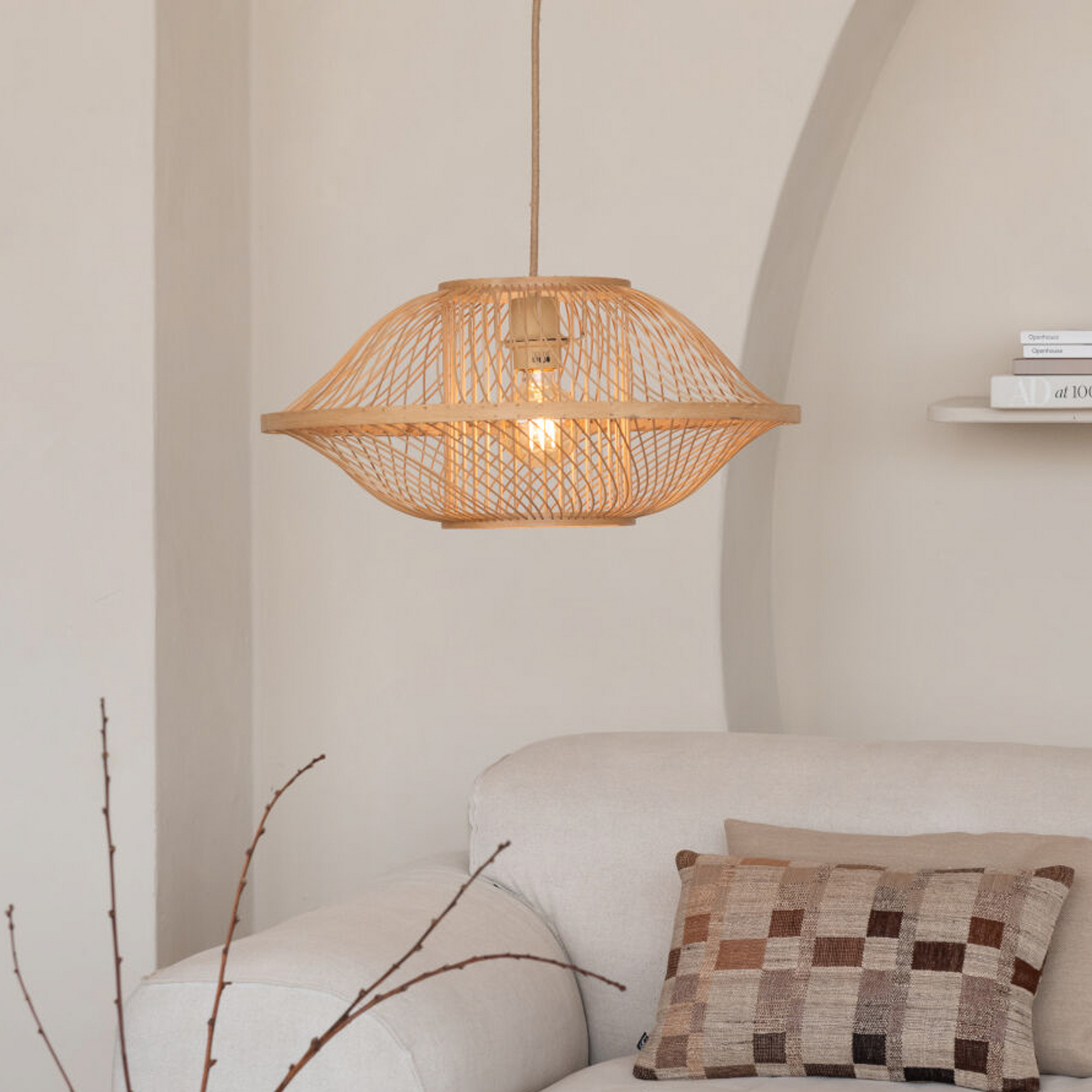 GOOD & MOJO Suspension Maui, naturel, Ø 50 cm, bambou, E27