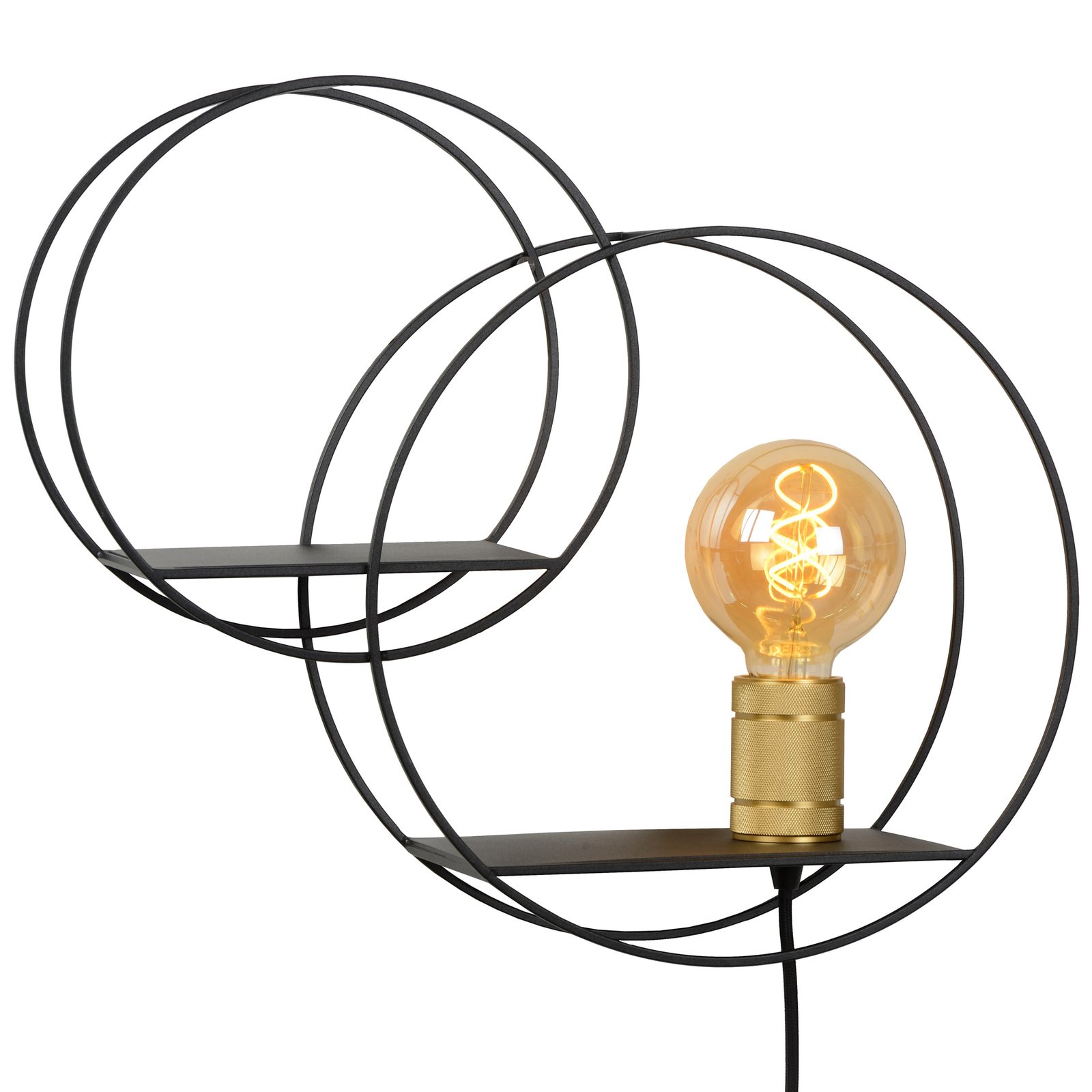 Circle wandlamp, zwart, 38 cm, E27