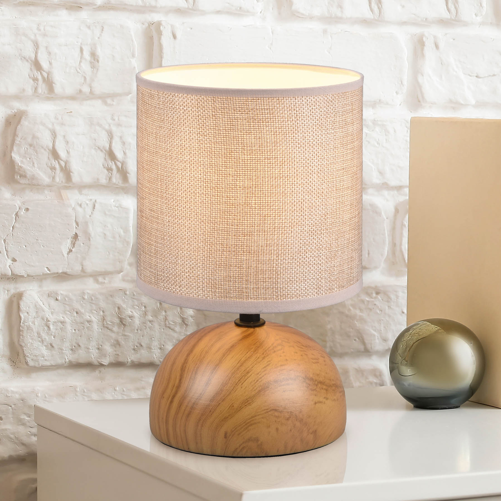 Luci table lamp, beige/wood look