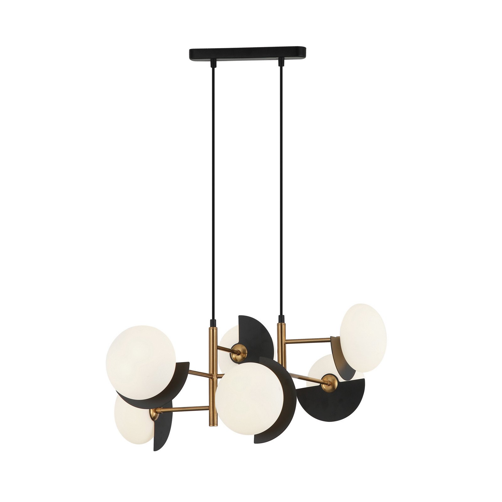 Lampă suspendată Darcy negru/bronz 6 lumini