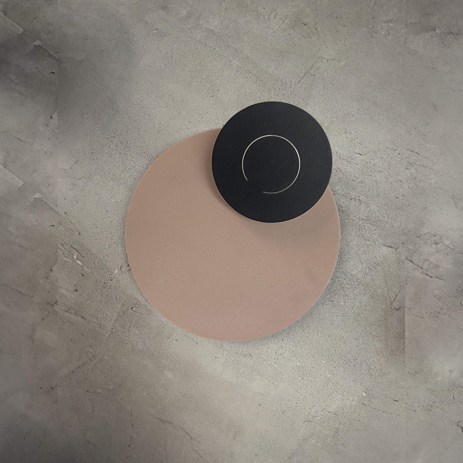 Knikerboker LED wall lamp DoppioZero, pink/grey, Ø 30 cm