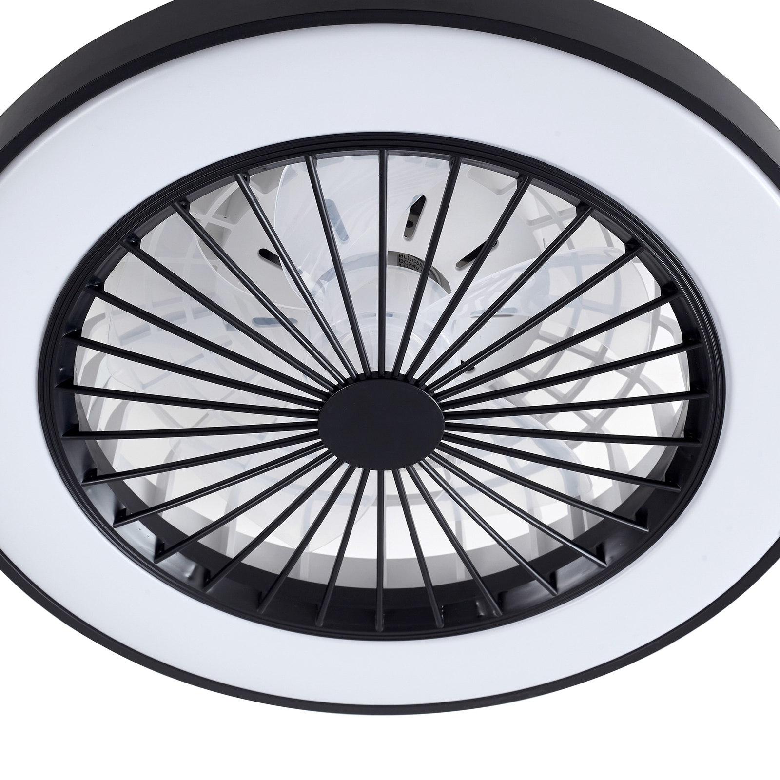 Lindby LED stropní ventilátor Teleo, černý, DC, tichý, Tuya