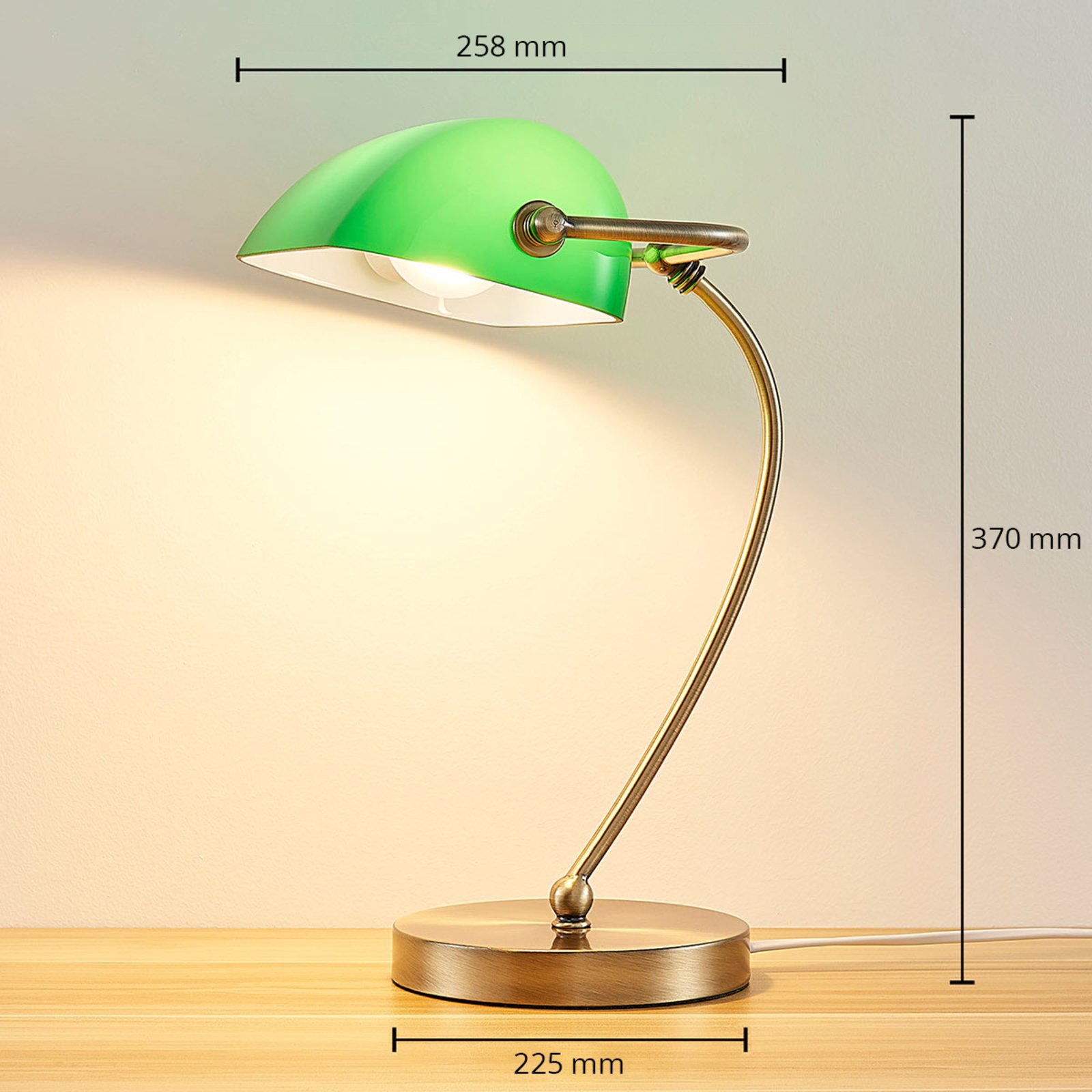 Selea – lampa bankierska z zielonym kloszem