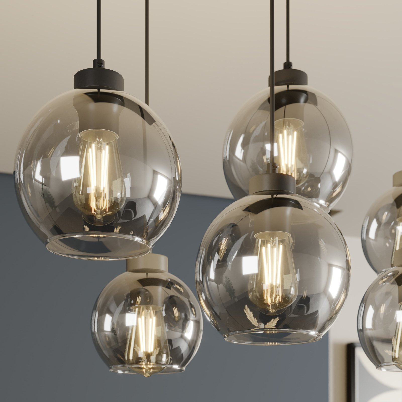 Cubus 6 Hanglamp Graphite - Euluna