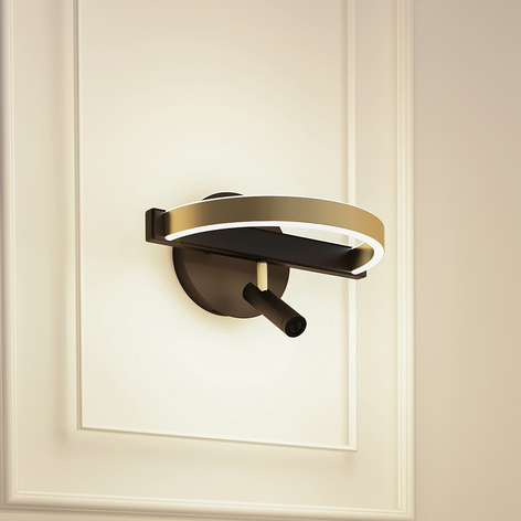Lucande Matwei LED-Wandlampe, ringförmig, messing