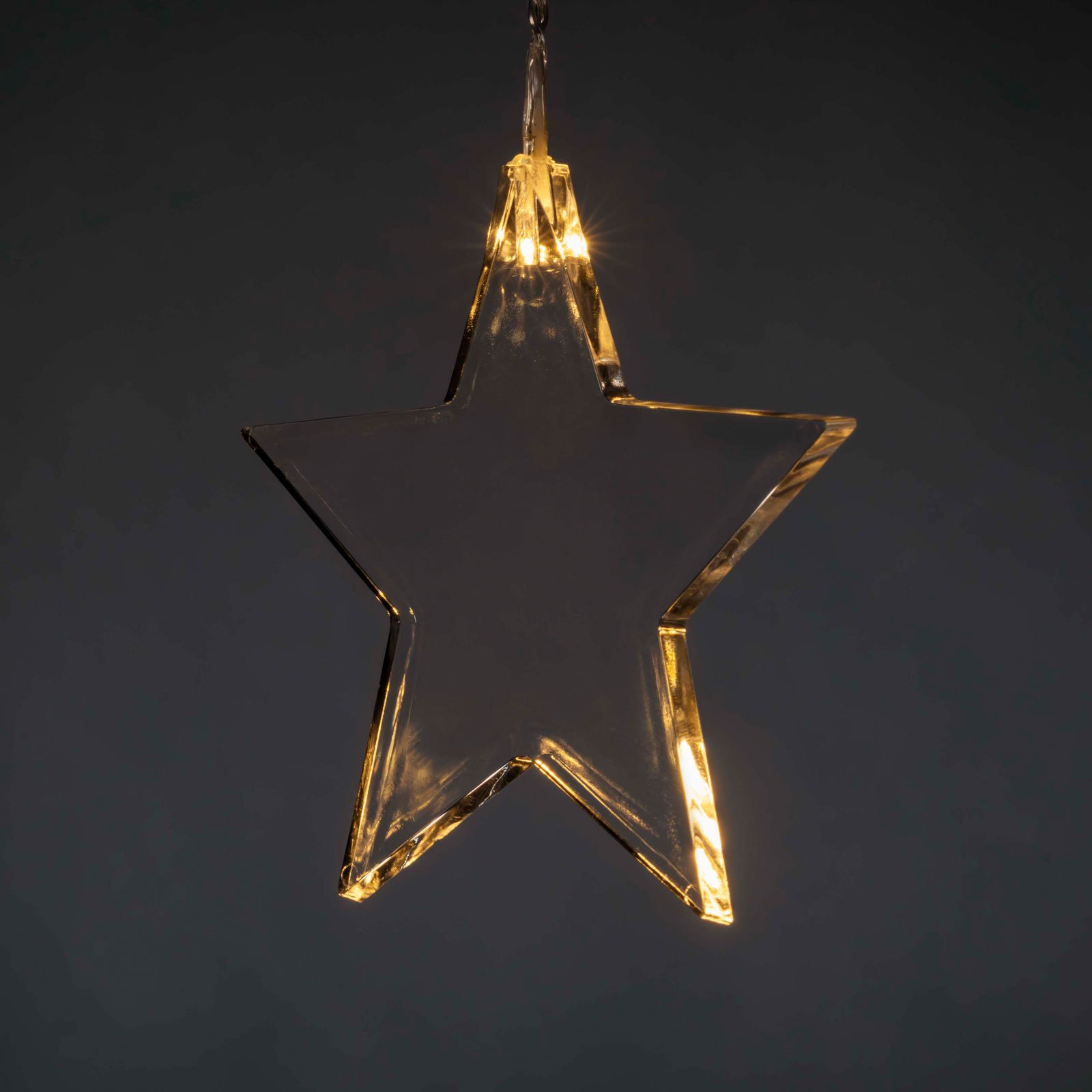 LED-lysforheng m. åtte stjerner for innvendig bruk