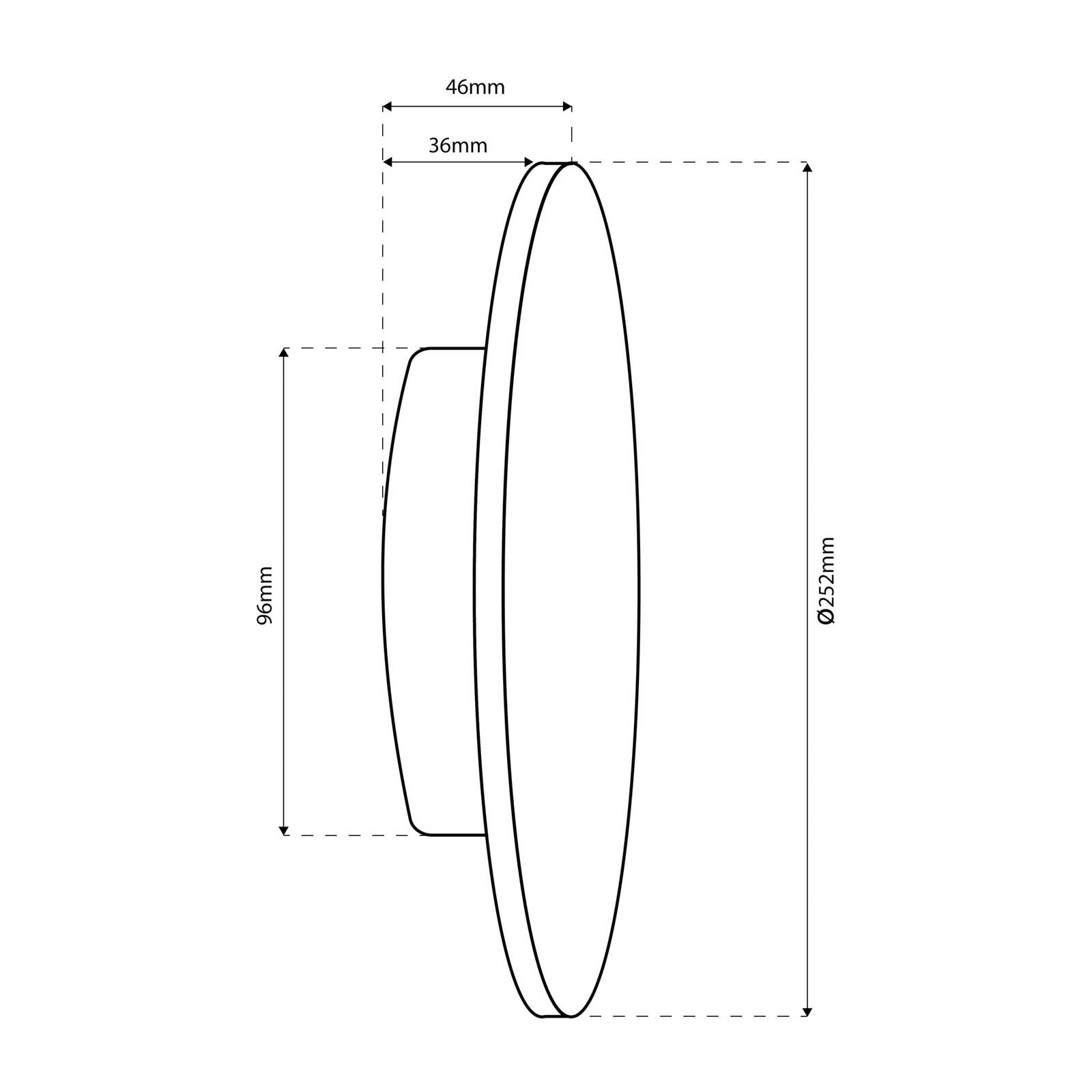 LED-Wandleuchte Disk, Ø 25cm, schwarz, Kunststoff, IP65, CCT günstig online kaufen