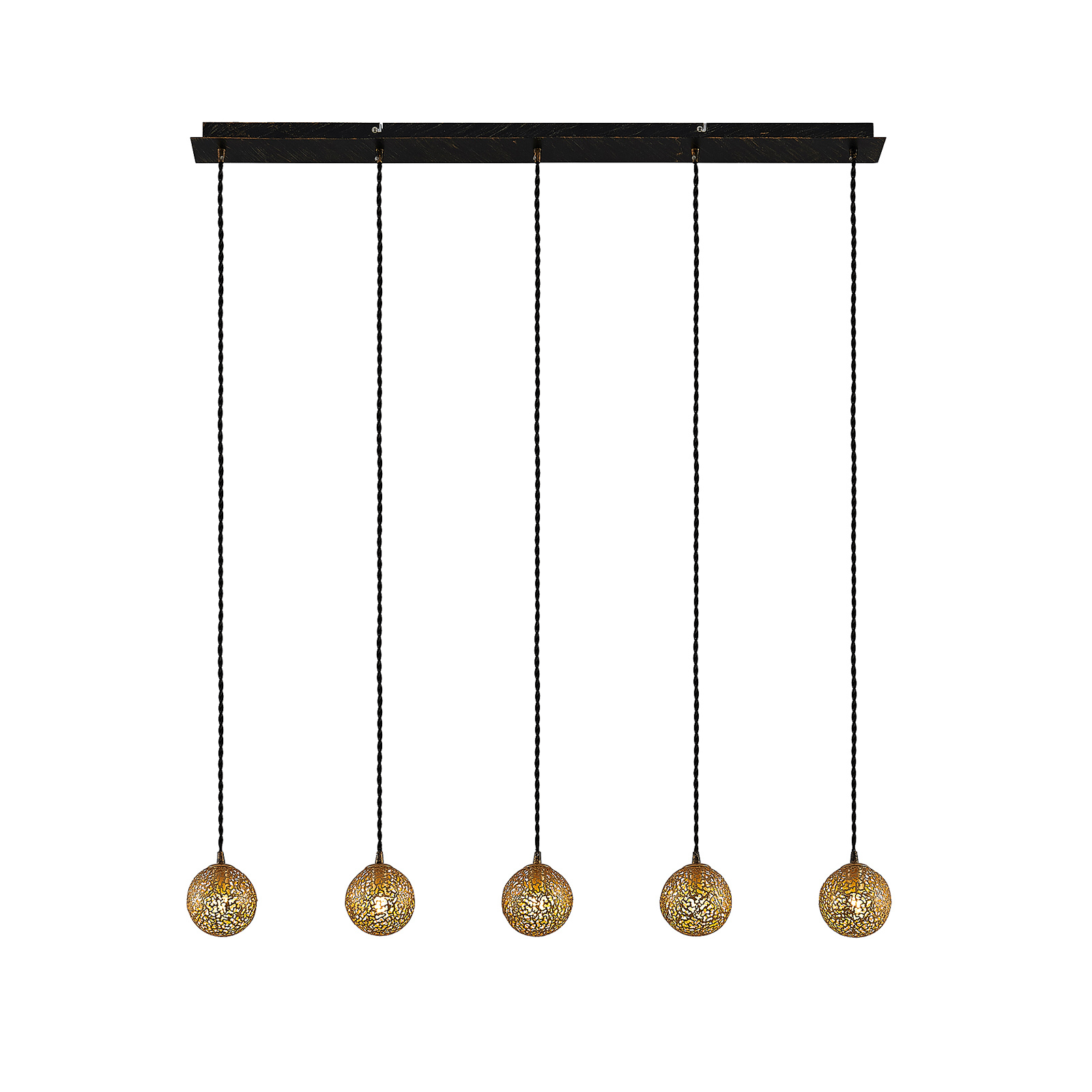 Lucande Zale hanglamp, hoekig, 5-lamps