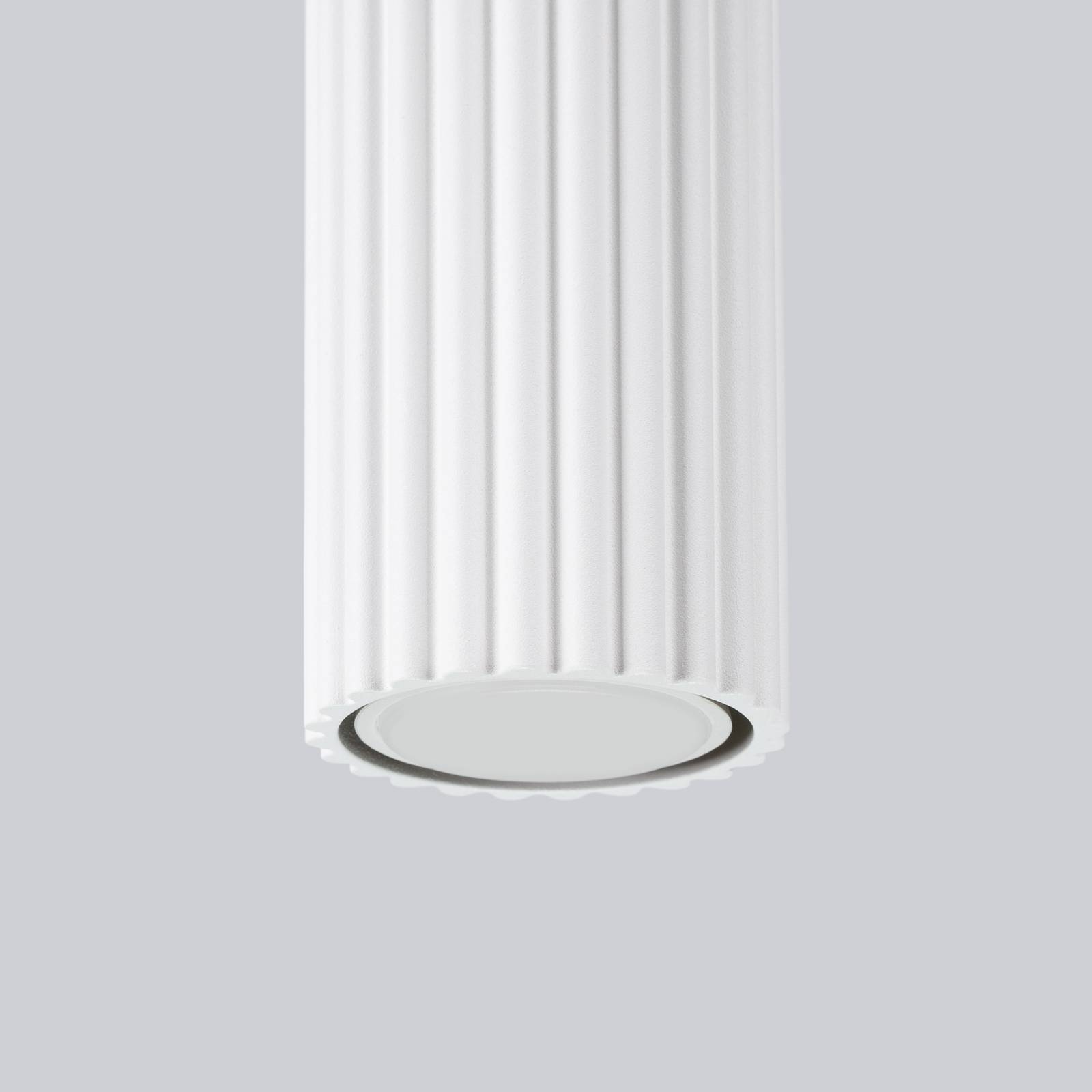 Lampa sufitowa Carbon, biała, wysokość 20 cm, aluminium
