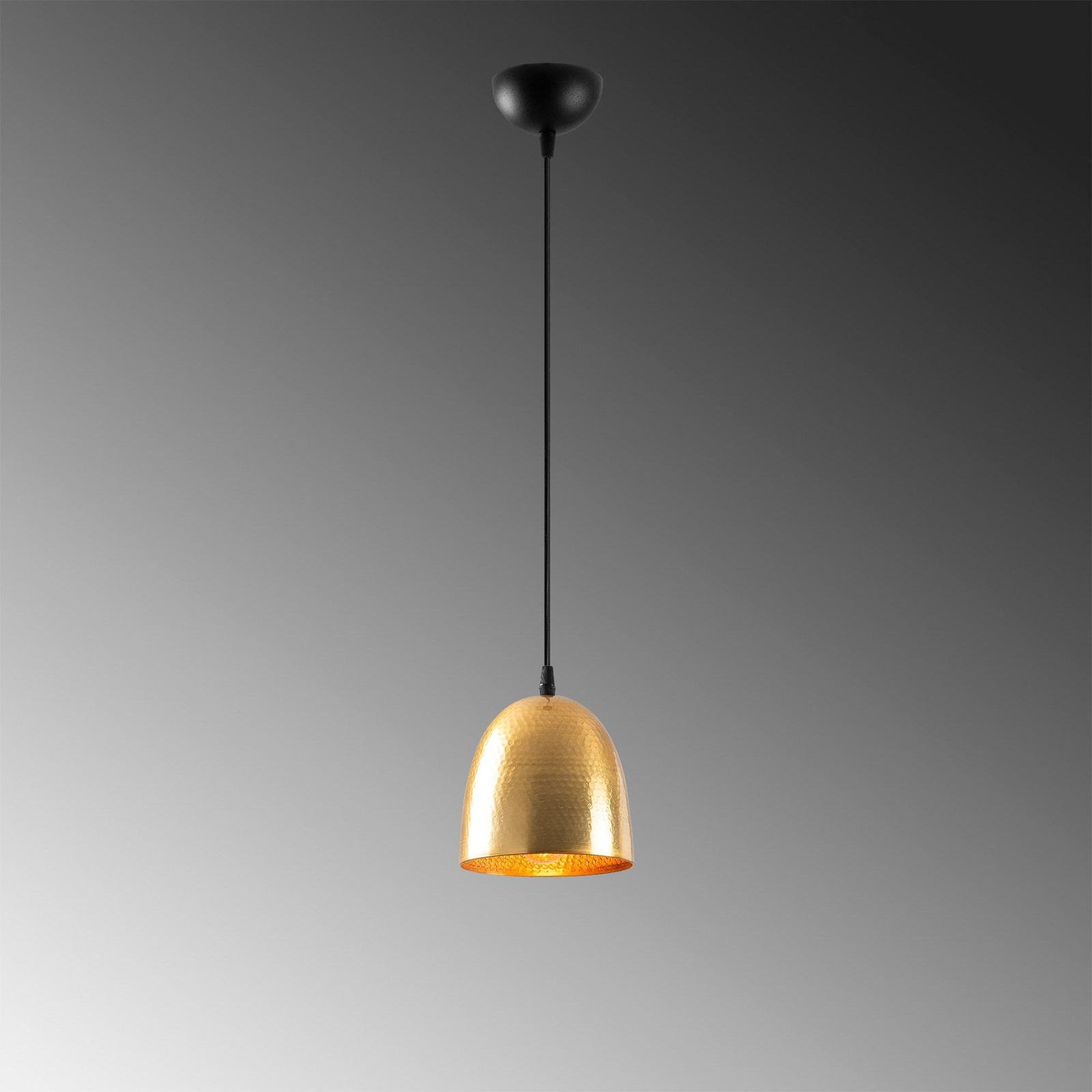 Tattoo 2383 pendant light, gold-coloured, metal, Ø 16 cm