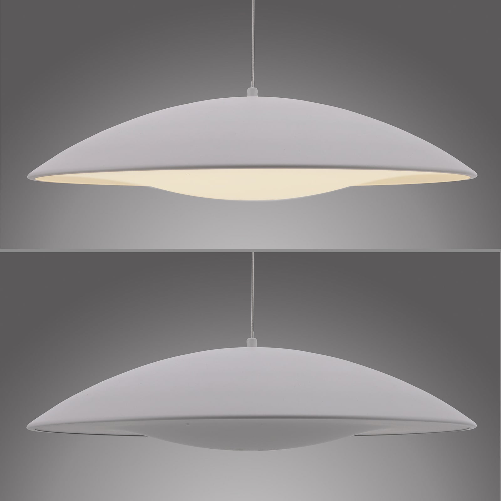 LED viseća svjetiljka LENTE, bijela, Ø 50 cm, metal, s prigušivačem