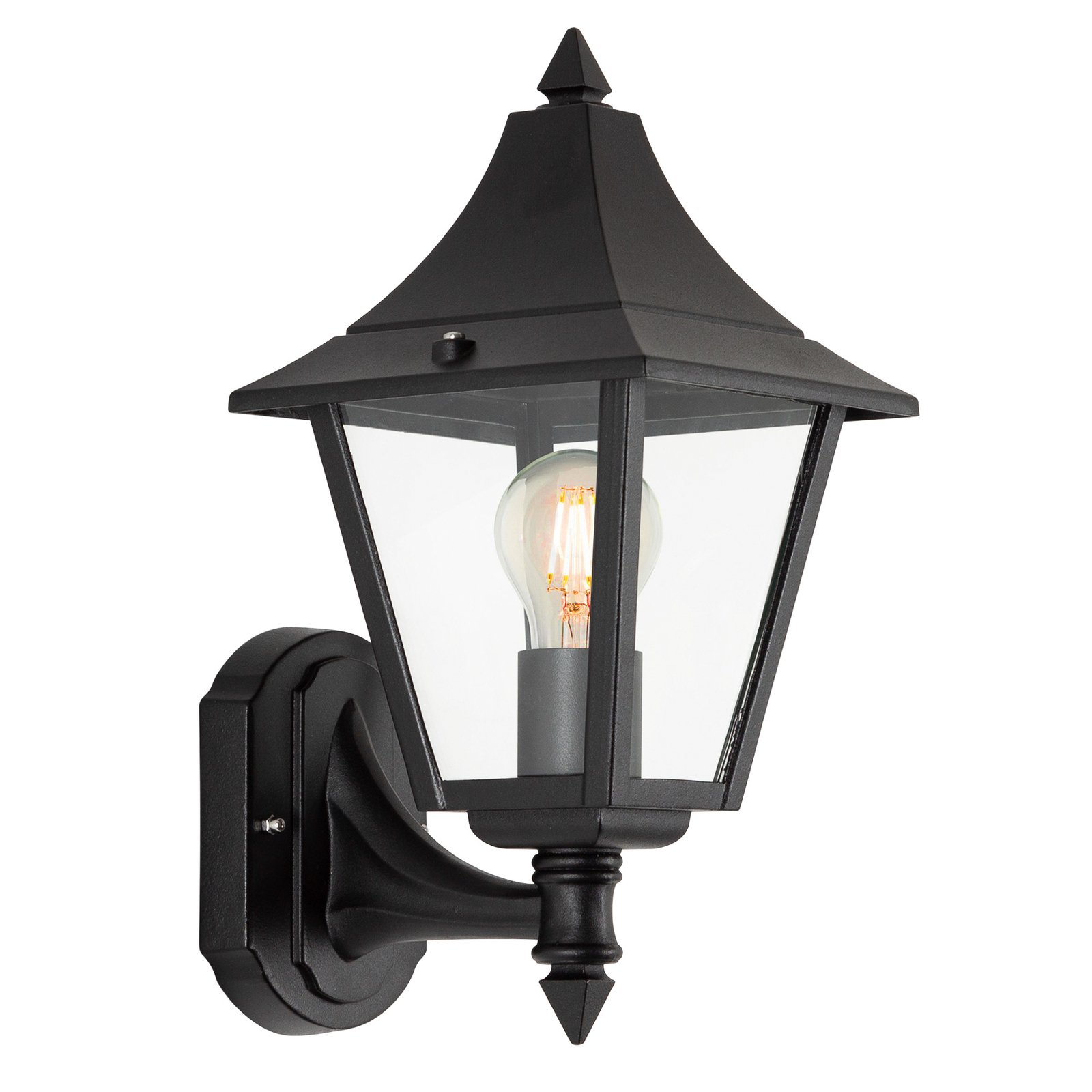 Livorno outdoor wall light, black, socket above