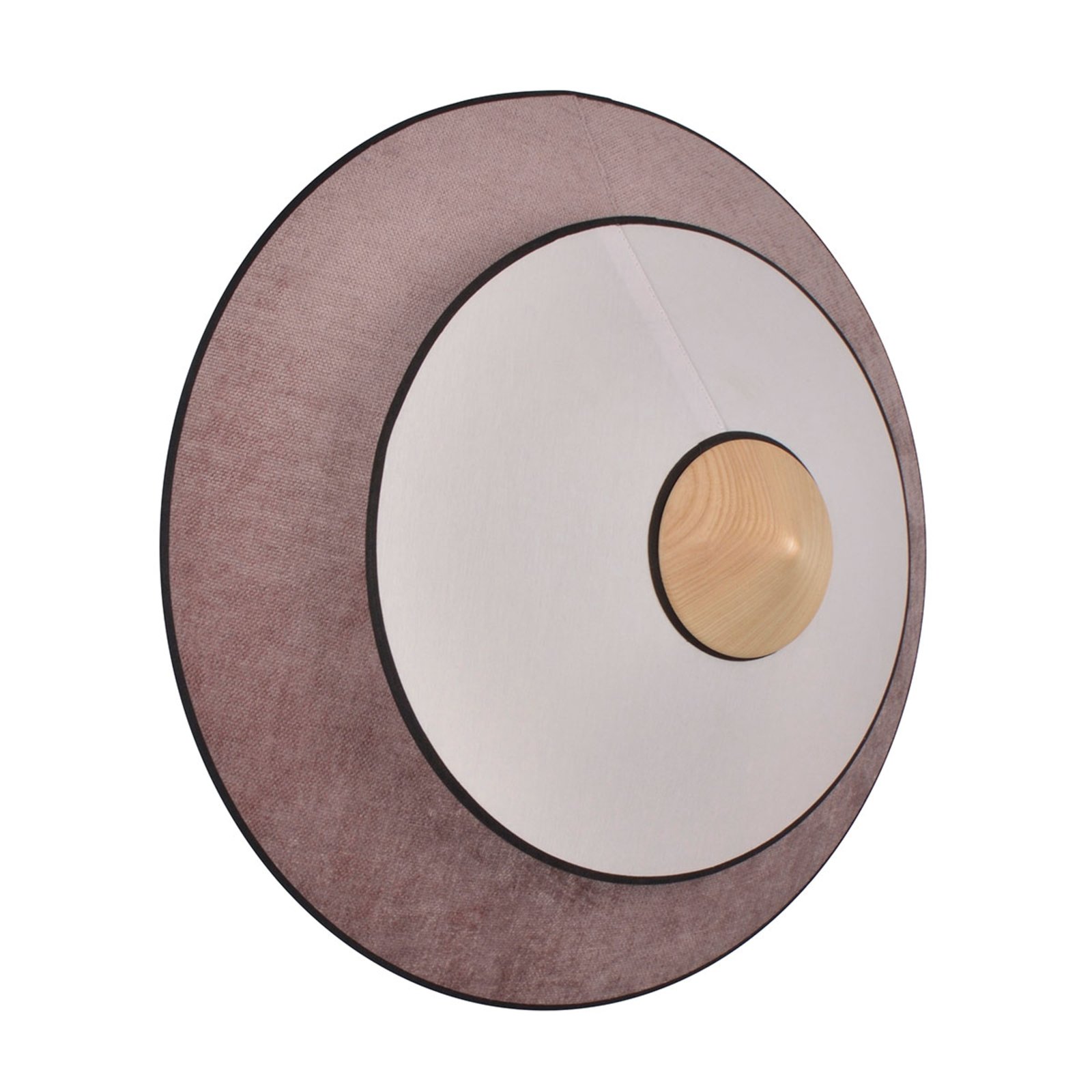 Forestier Cymbal S LED wall light, powder pink, for Living / Dining Room, metal, velvet, linen, 18 W, energy efficiency: A+
