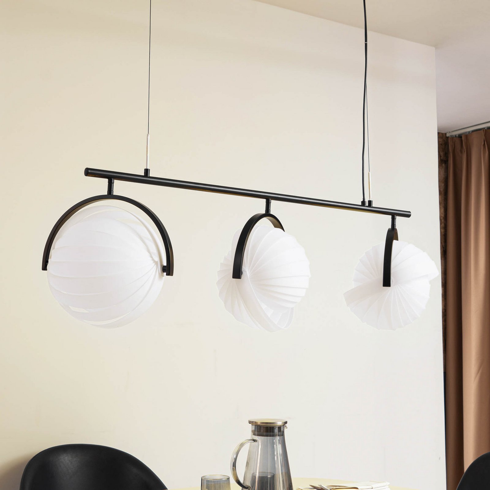 Lampa wisząca Lucande Helva, biała, 3-punktowa, 108 cm, obrotowa