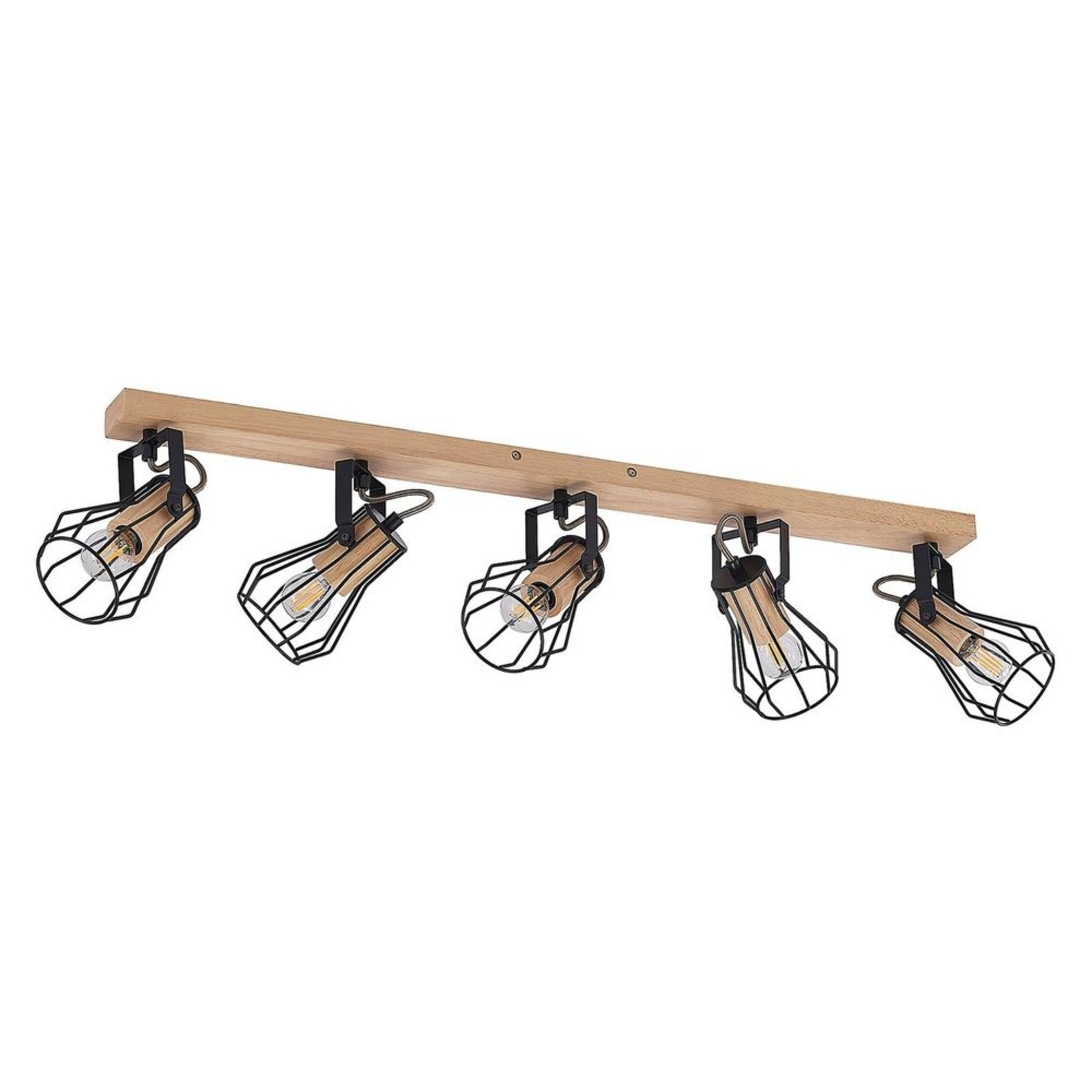 Courtney 5 Plafonieră Black/Wood - Lindby