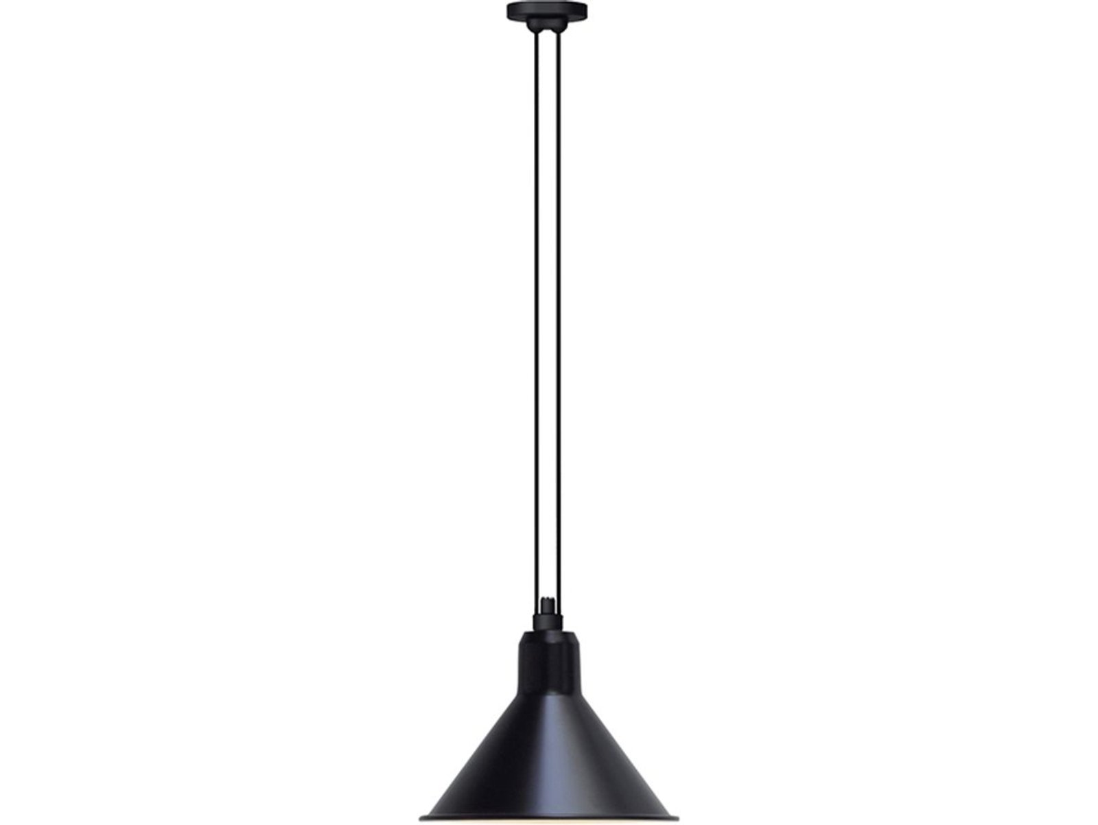 322 L Lampada a Sospensione Conico Nero/Rame - Lampe Gras