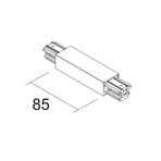 Ivela central power feed SQUARE 48 V, white, plastic