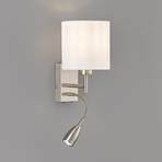 Vegglampe Dreamer LED-leselampe nikkel/chintz hvit
