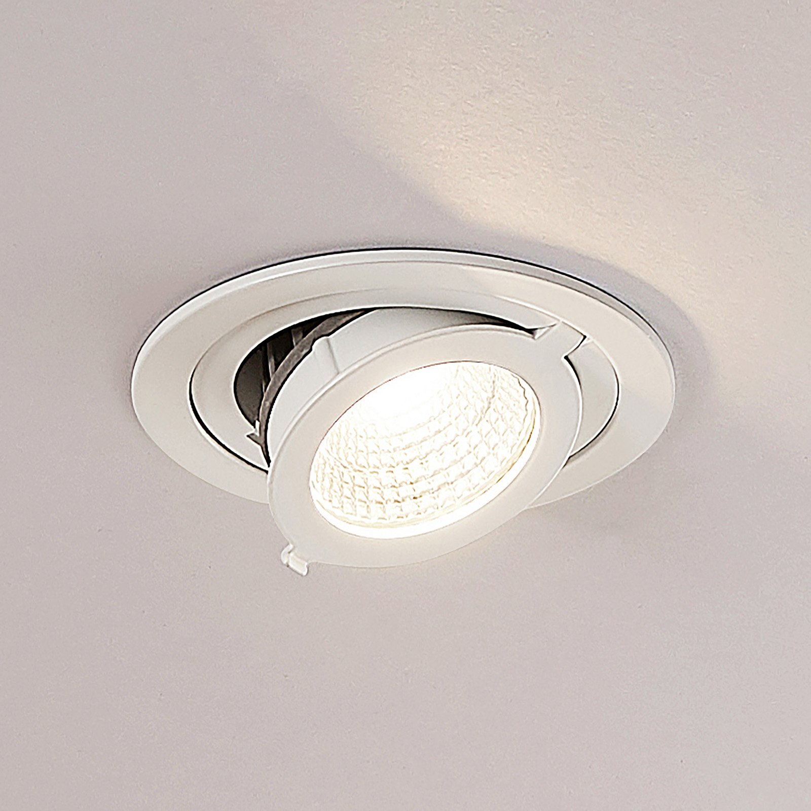 ELC Kronos LED downlight, adjustable Ø 11,8 cm, for Living / Dining Room, aluminium, plastic, 9 W, energy efficiency: A+, H: 4.2 cm