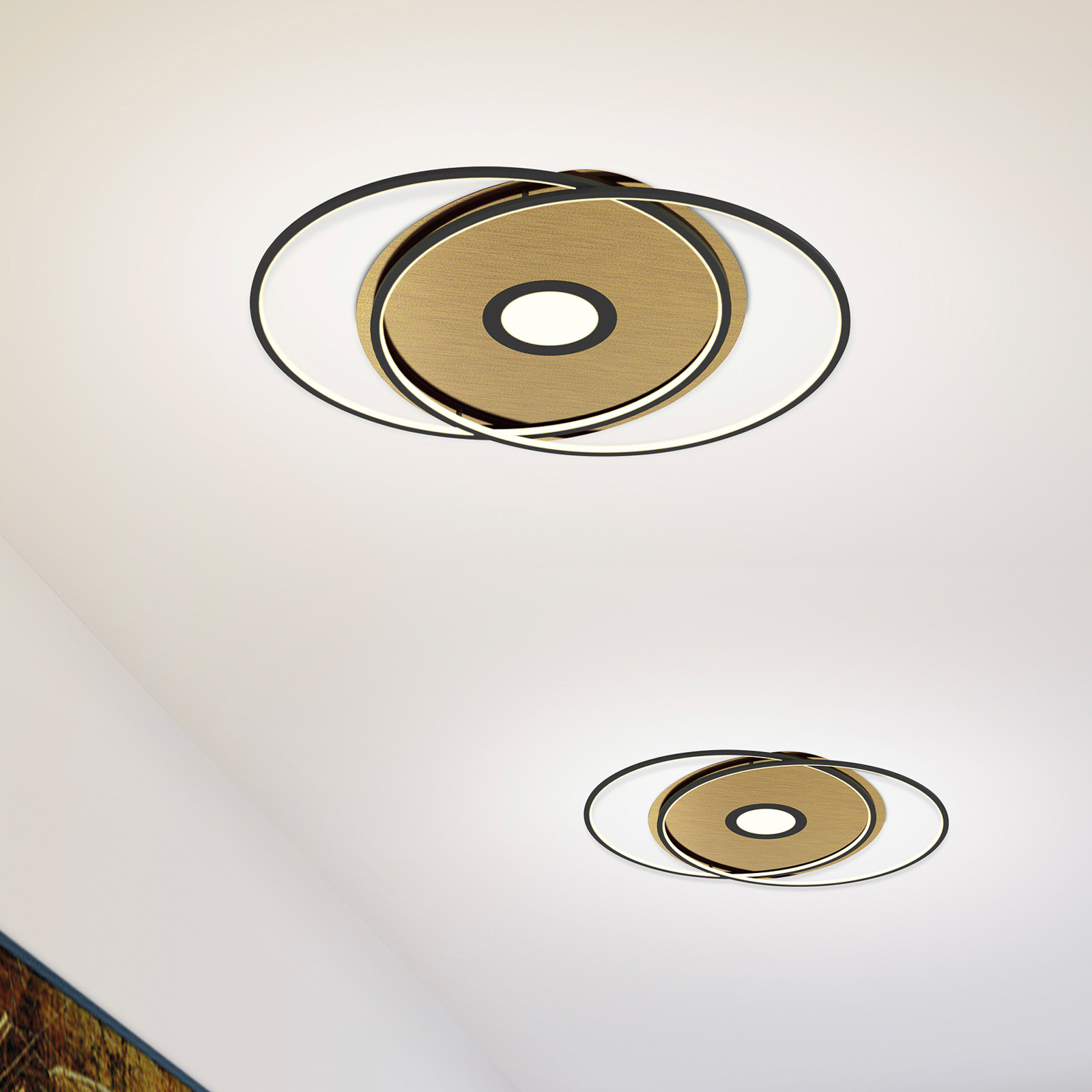 Paul Neuhaus Q-AMIRA LED plafondlamp ovaal, zwart