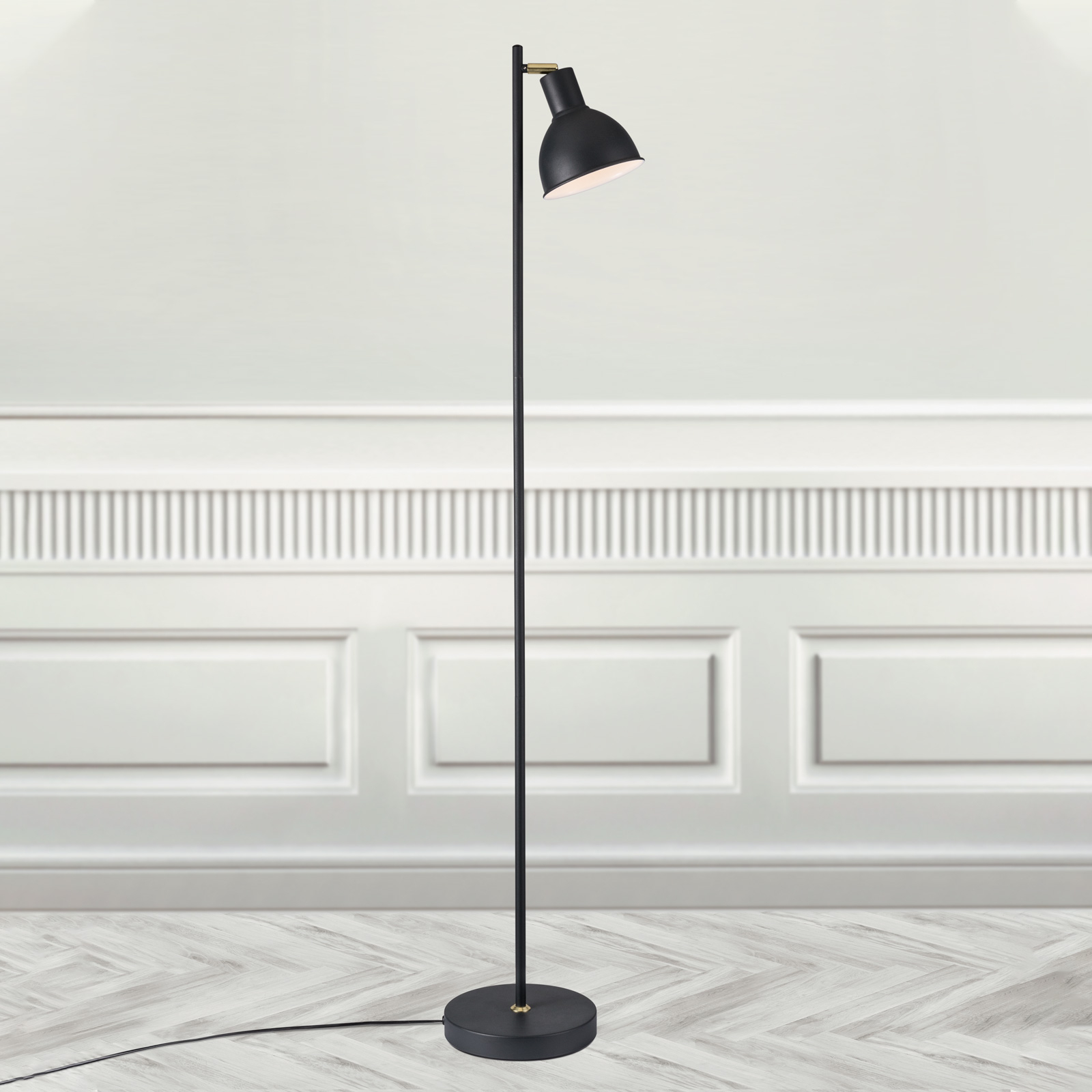 Nordlux Pop floor lamp in a delicate design, black, for Living / Dining Room, metal, E27, 15 W, energy efficiency: A++, H: 145 cm