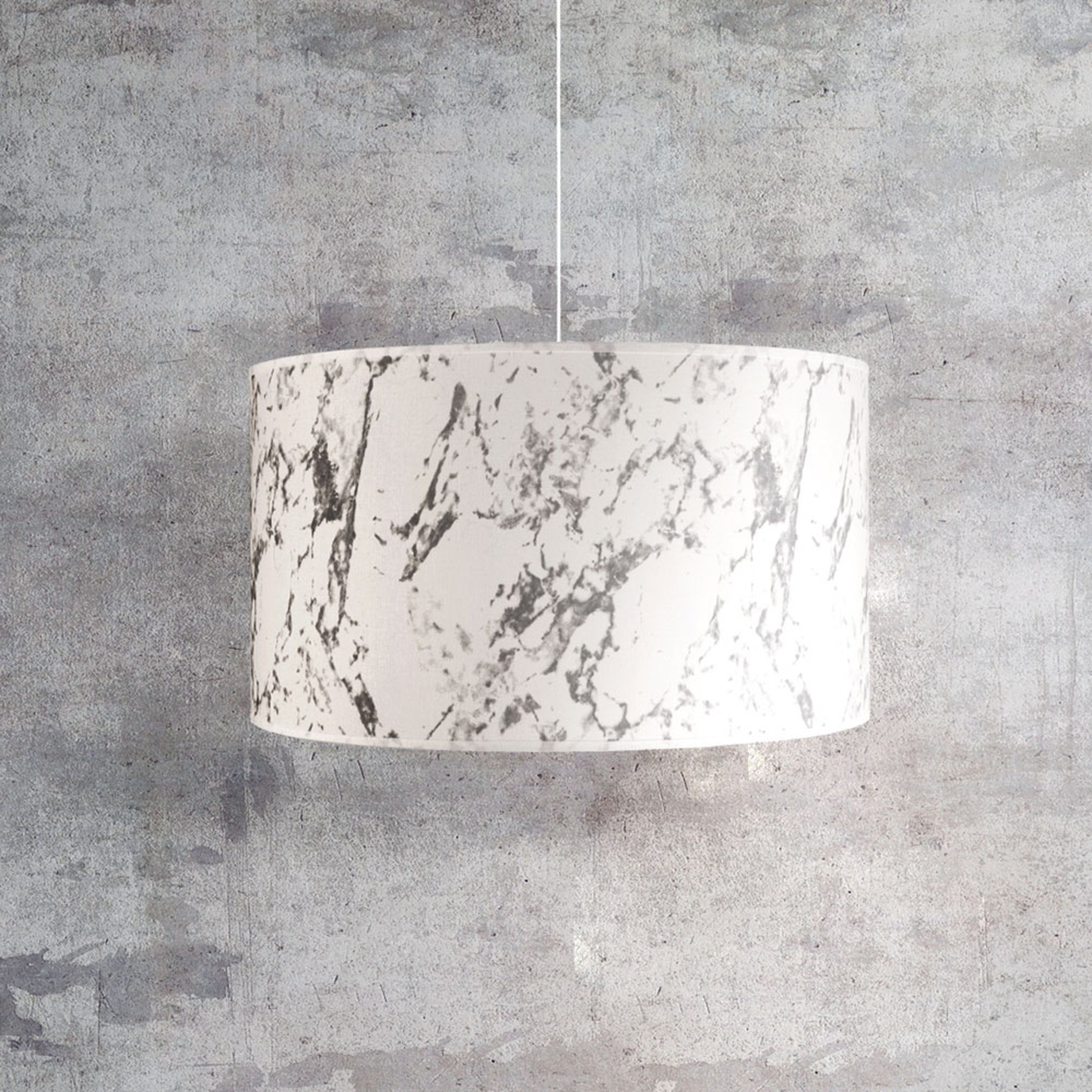 Lampa wisząca Marble, biała marmurkowa