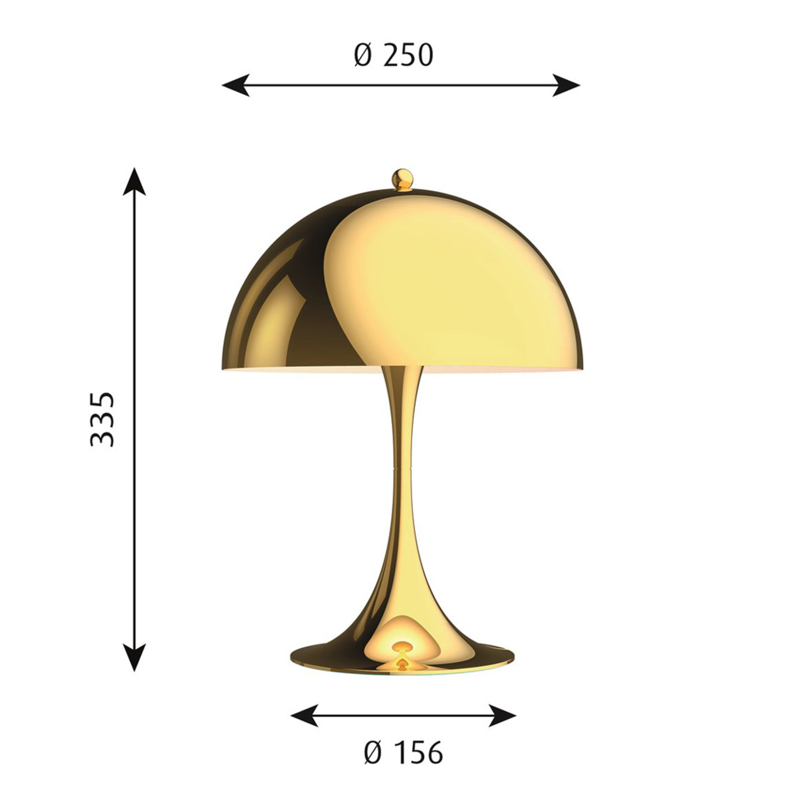 Louis Poulsen Panthella Mini table lamp brass