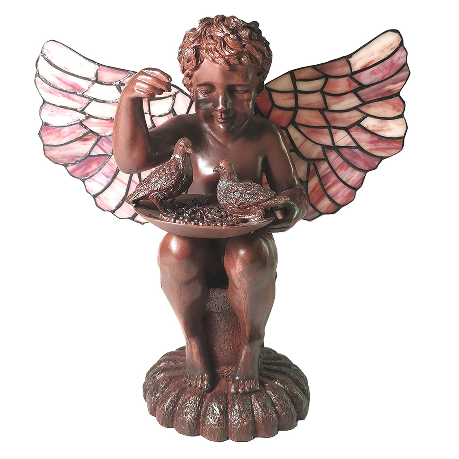 Pöytälamppu 5LL-6049, enkeli tiffany-tyyliä