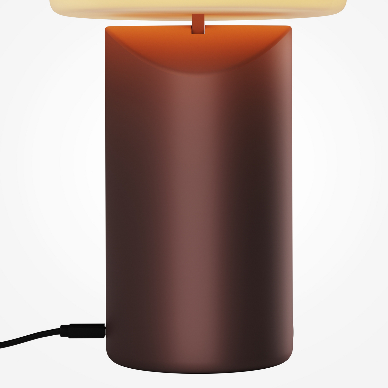 Topo LED rechargeable table lamp, red, height 20 cm, metal, dimmable