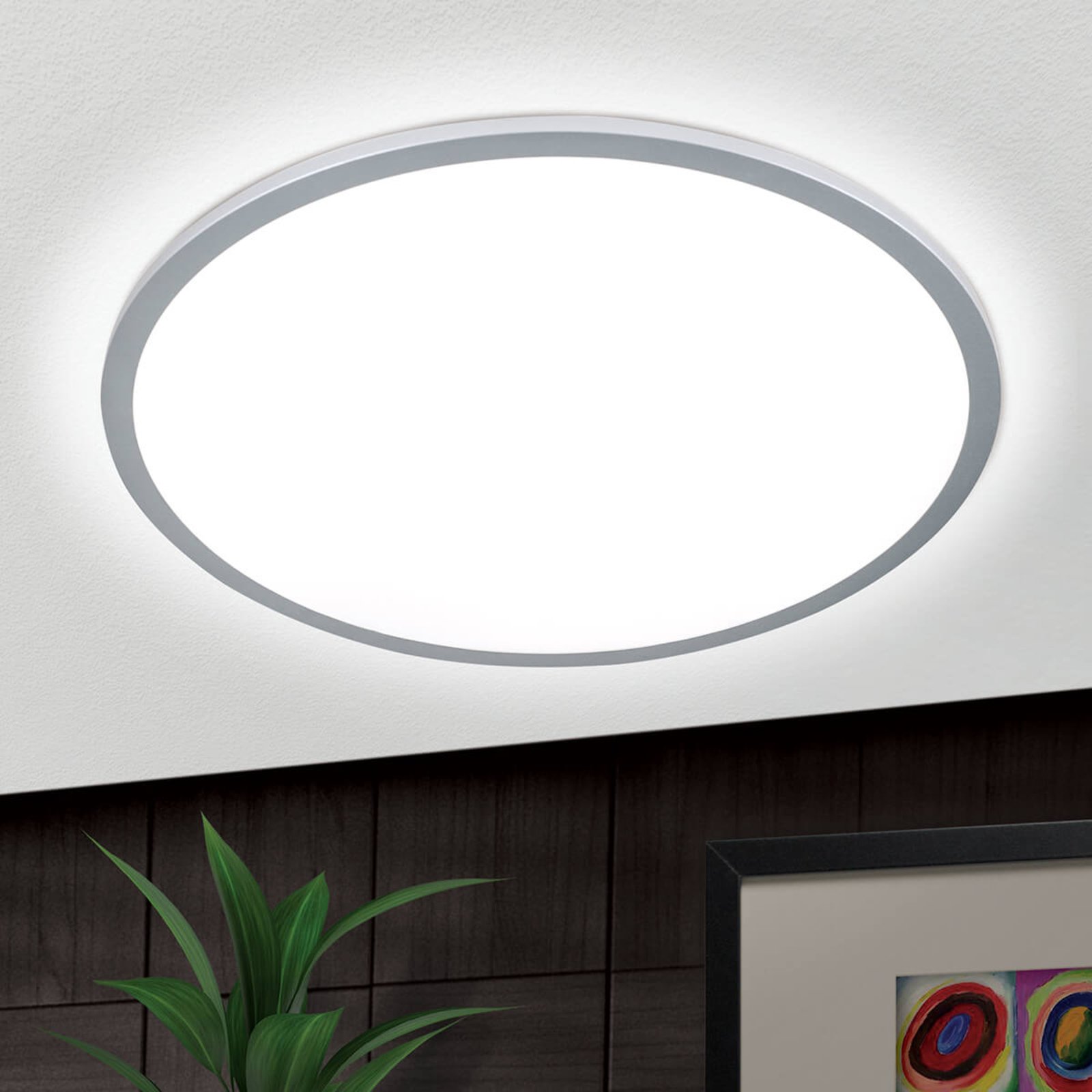 Plafonnier LED Aria titane, dimmable - 60 cm