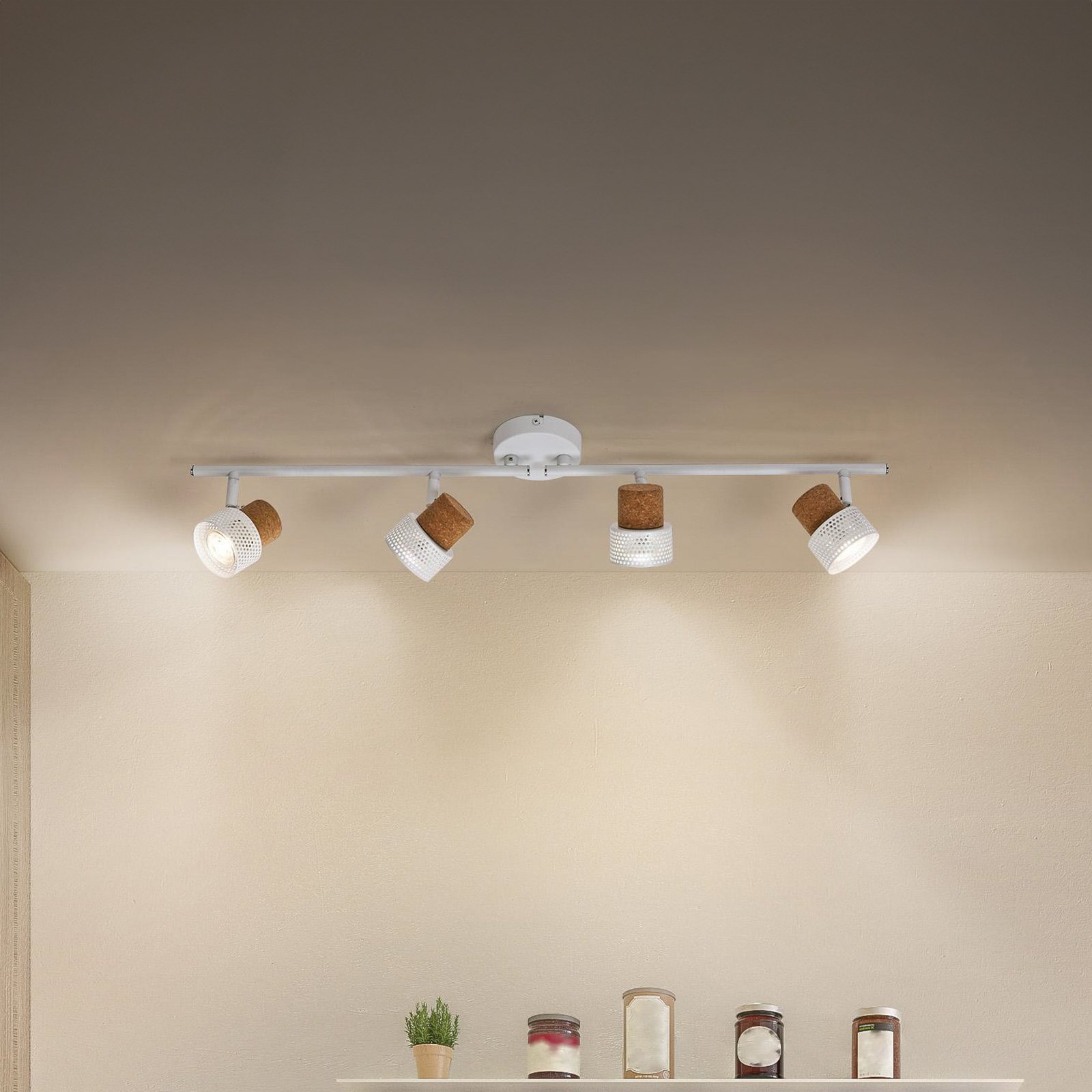 LEDVANCE LED plafondspot Kurk, GU10, 4-lamps, dimbaar, wit