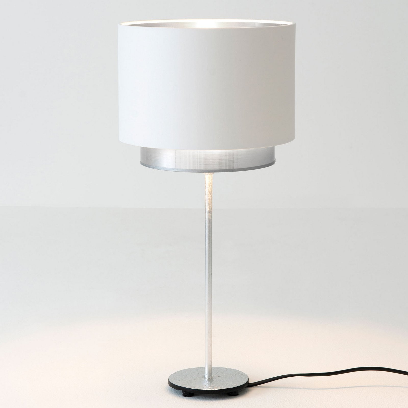 Holländer Lampă de masă Mattia Perla silk alb/argintiu - Camera de zi / sufragerie - design - alb argintiu - Metal