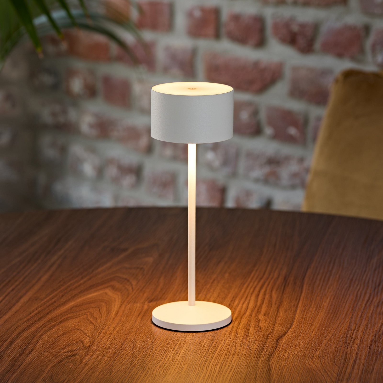 LED újratölthető asztali világítás Veluna, fehér, 3 db-os szett, 25 cm, IP44